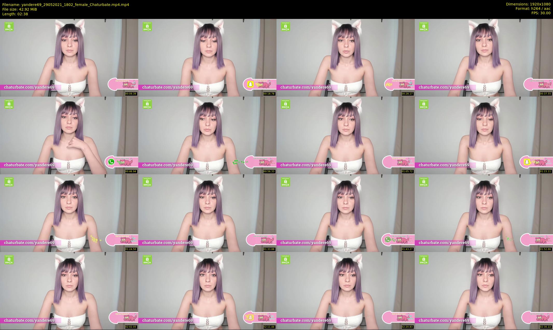 yandere69 — 3 minute Chaturbate female cam show recording, 1080p, May 29, 2021