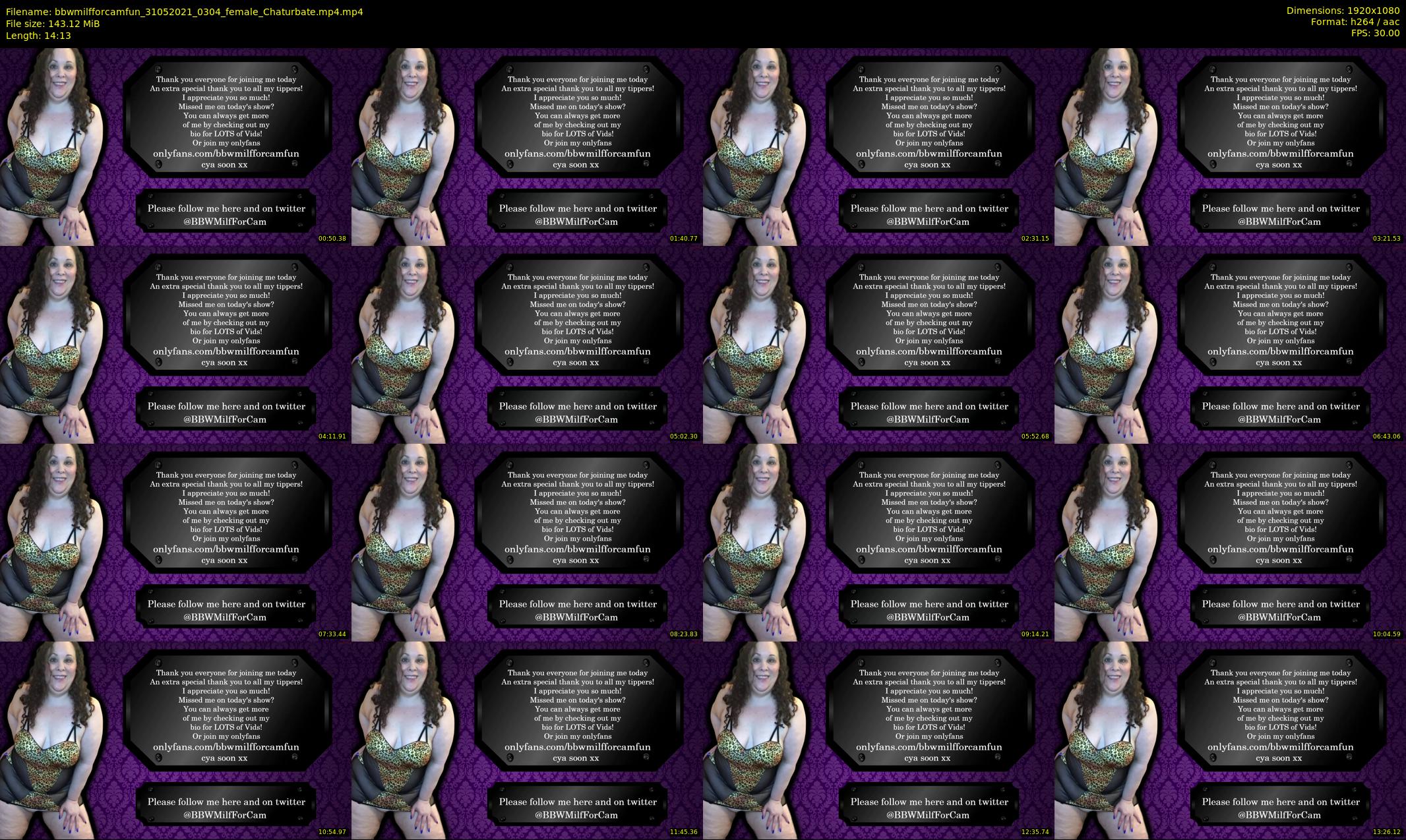 bbwmilfforcamfun — 15 minute Chaturbate female cam show recording, 1080p, May 31, 2021