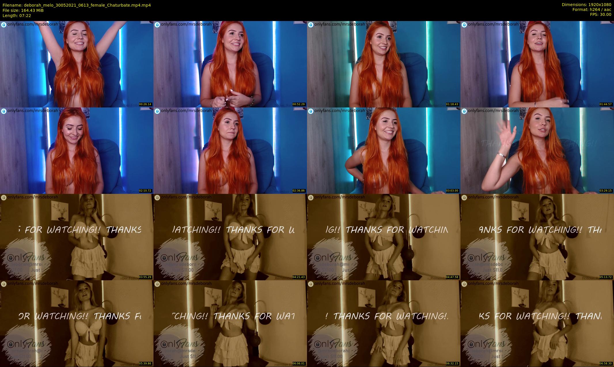 deborah_melo — 8 minute Chaturbate female cam show recording, 1080p, May 30, 2021