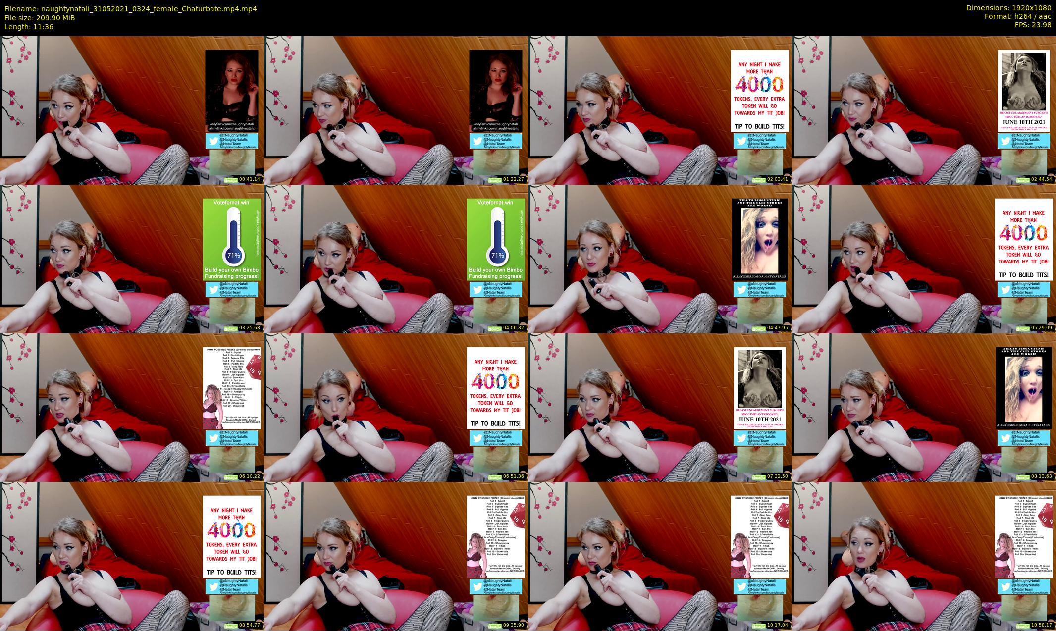 naughtynatali — 12 minute Chaturbate female cam show recording, 1080p, May 31, 2021