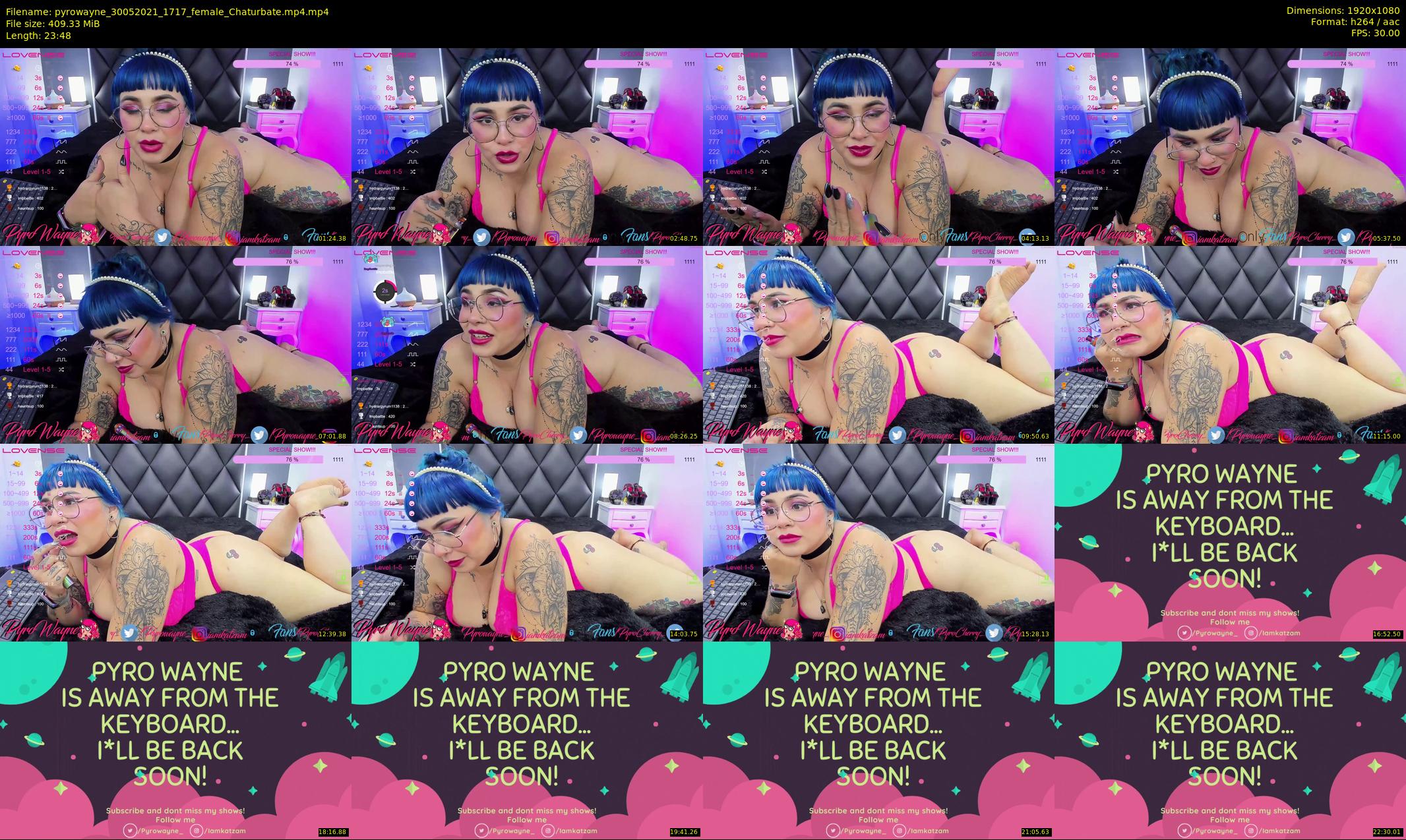 pyrowayne — 24 minute Chaturbate female cam show recording, 1080p, May 30, 2021