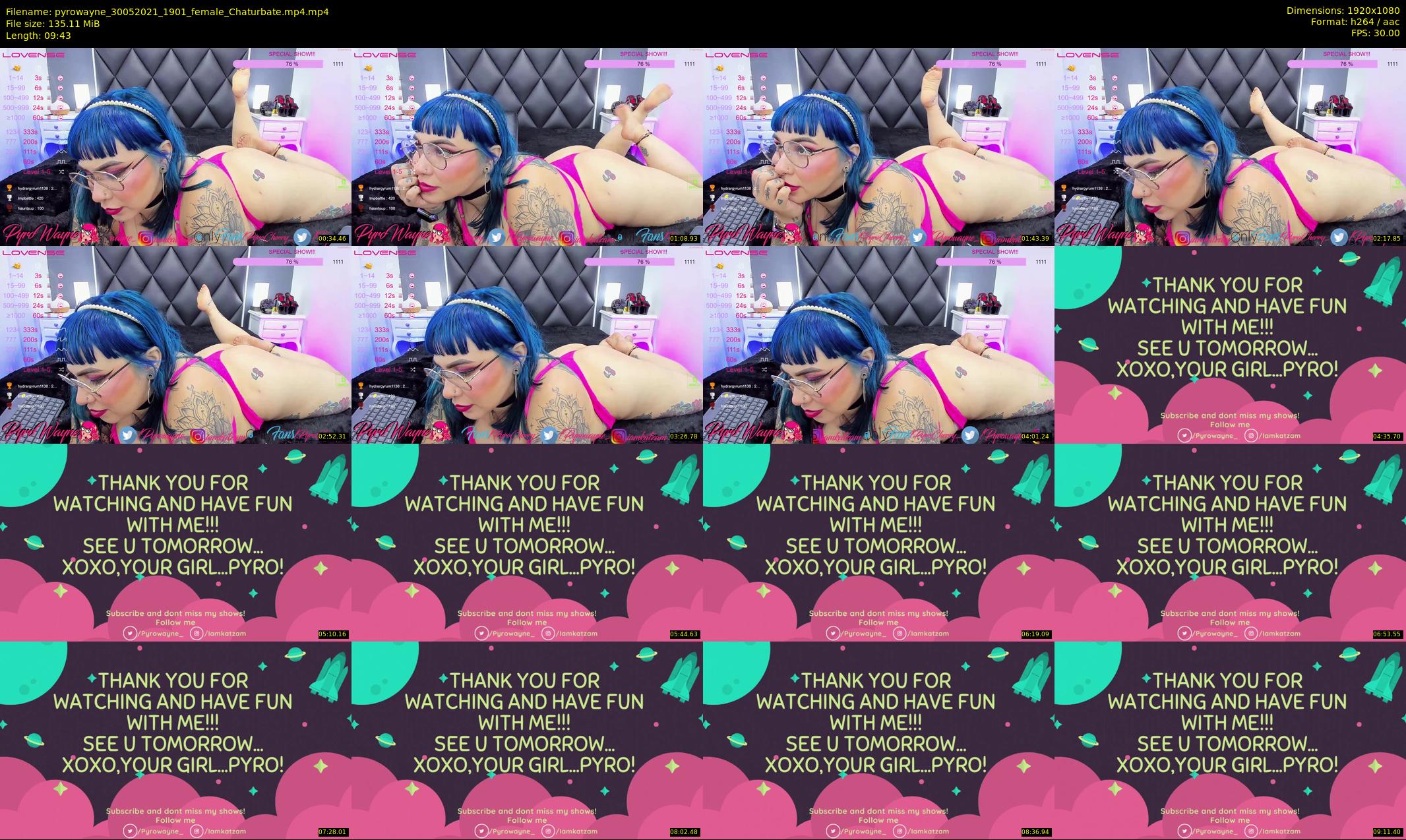 pyrowayne — 10 minute Chaturbate female cam show recording, 1080p, May 30, 2021