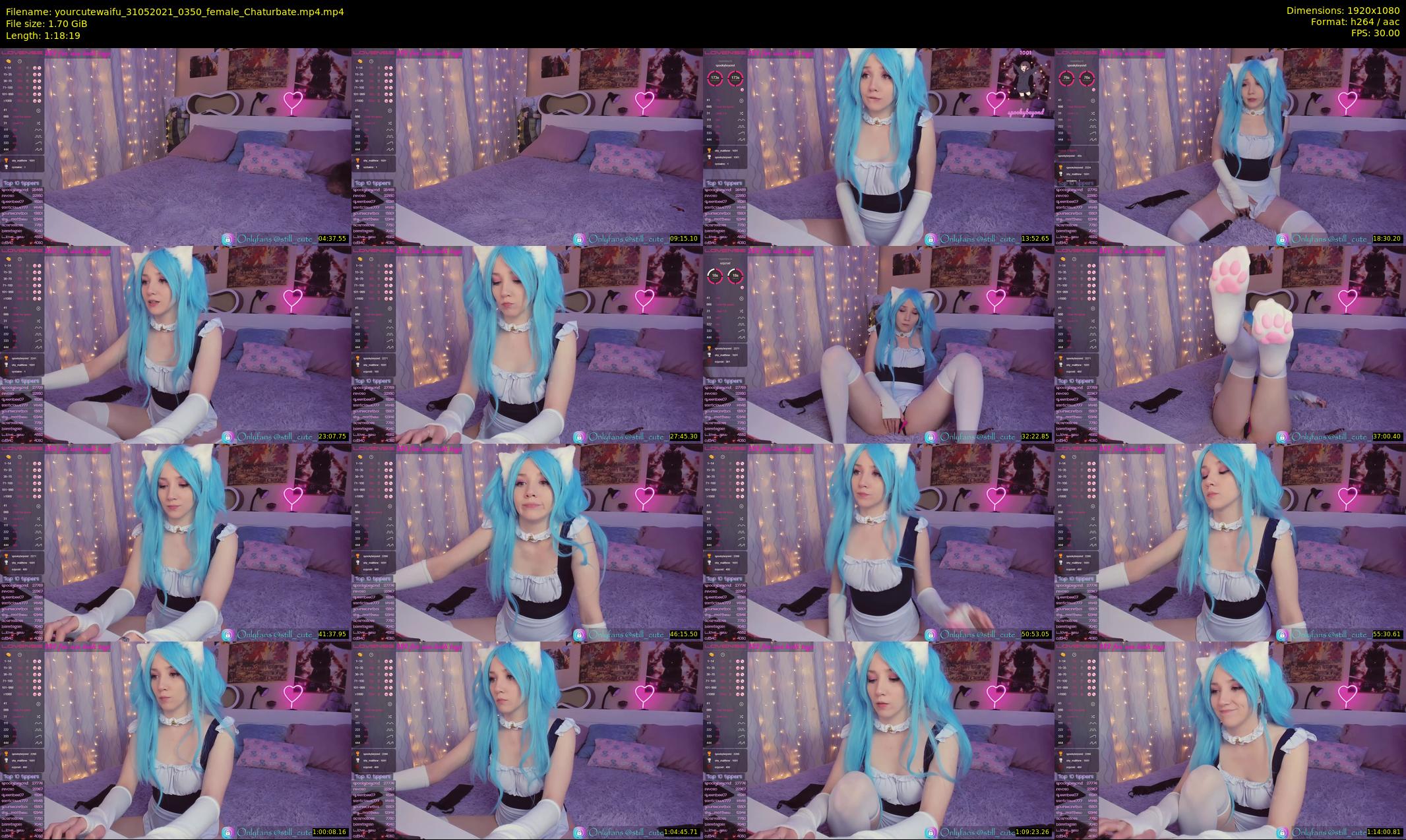 yourcutewaifu — 79 minute Chaturbate female cam show recording, 1080p, May 31, 2021