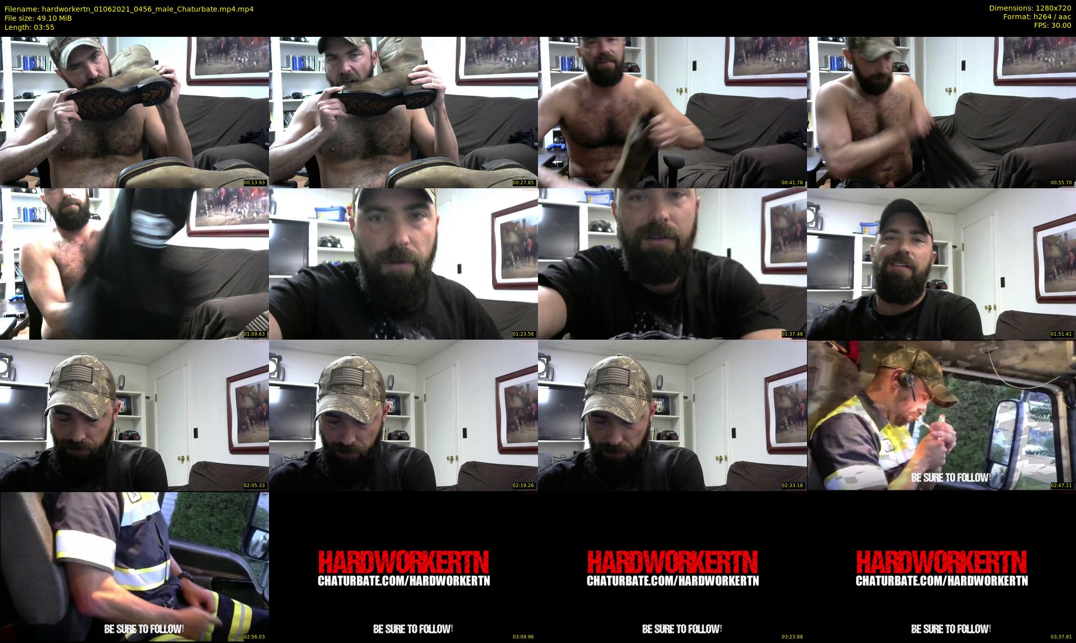 hardworkertn — 4 minute Chaturbate male cam show recording, 720p, Jun 1, 2021