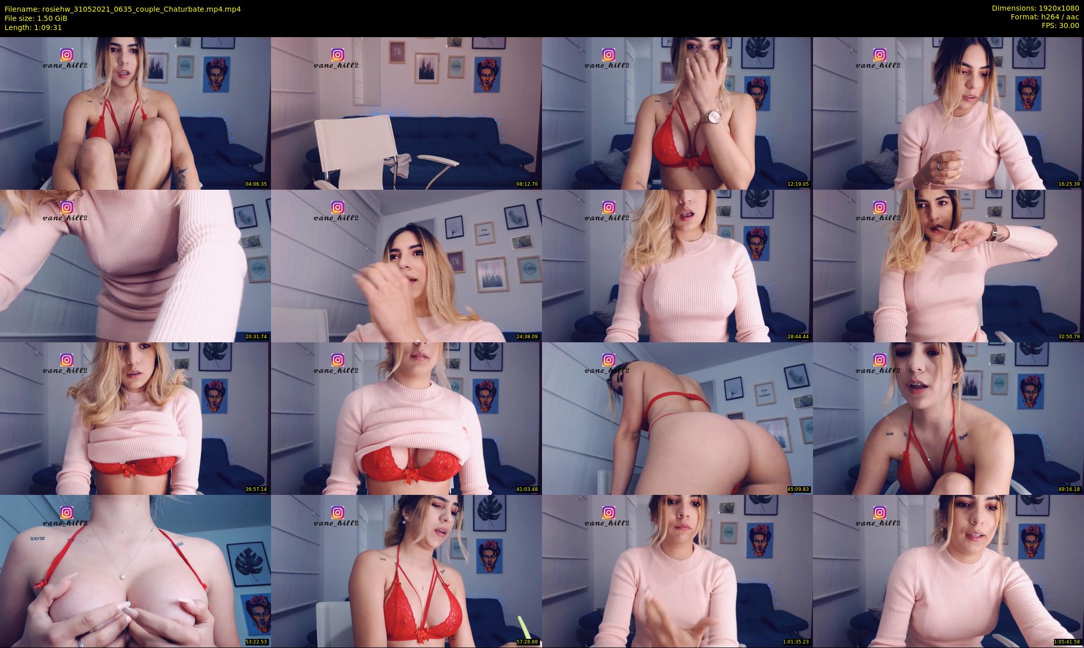 rosiehw — 70 minute Chaturbate couple cam show recording, 1080p, May 31, 2021