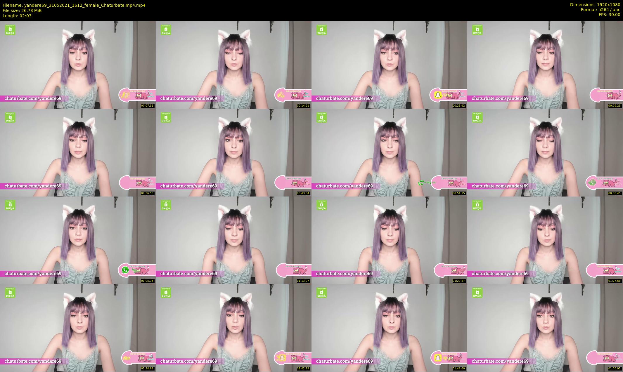 yandere69 — 3 minute Chaturbate female cam show recording, 1080p, May 31, 2021