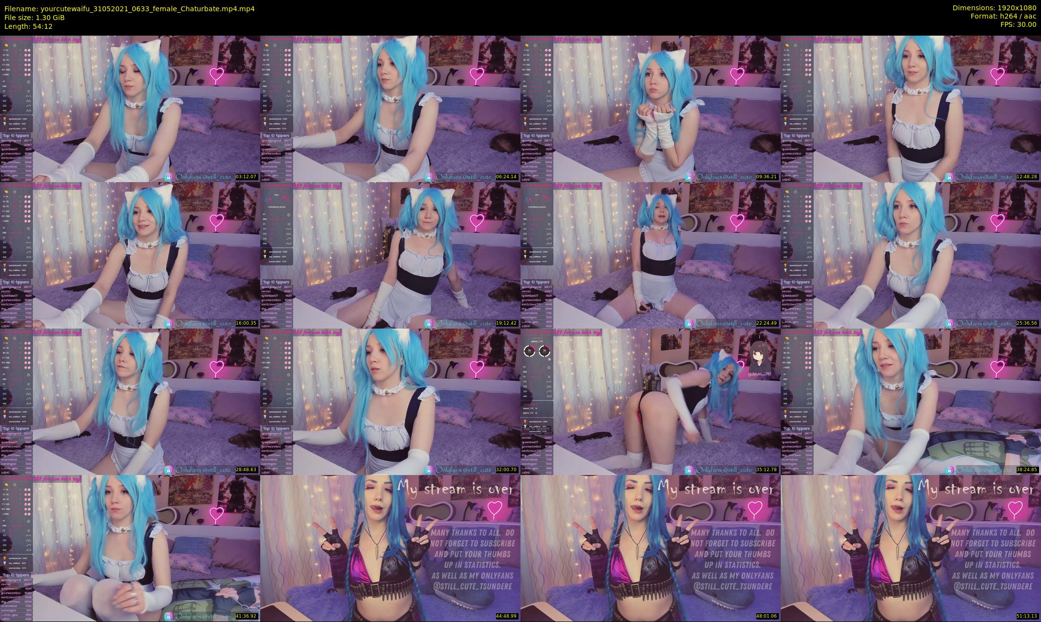 yourcutewaifu — 55 minute Chaturbate female cam show recording, 1080p, May 31, 2021