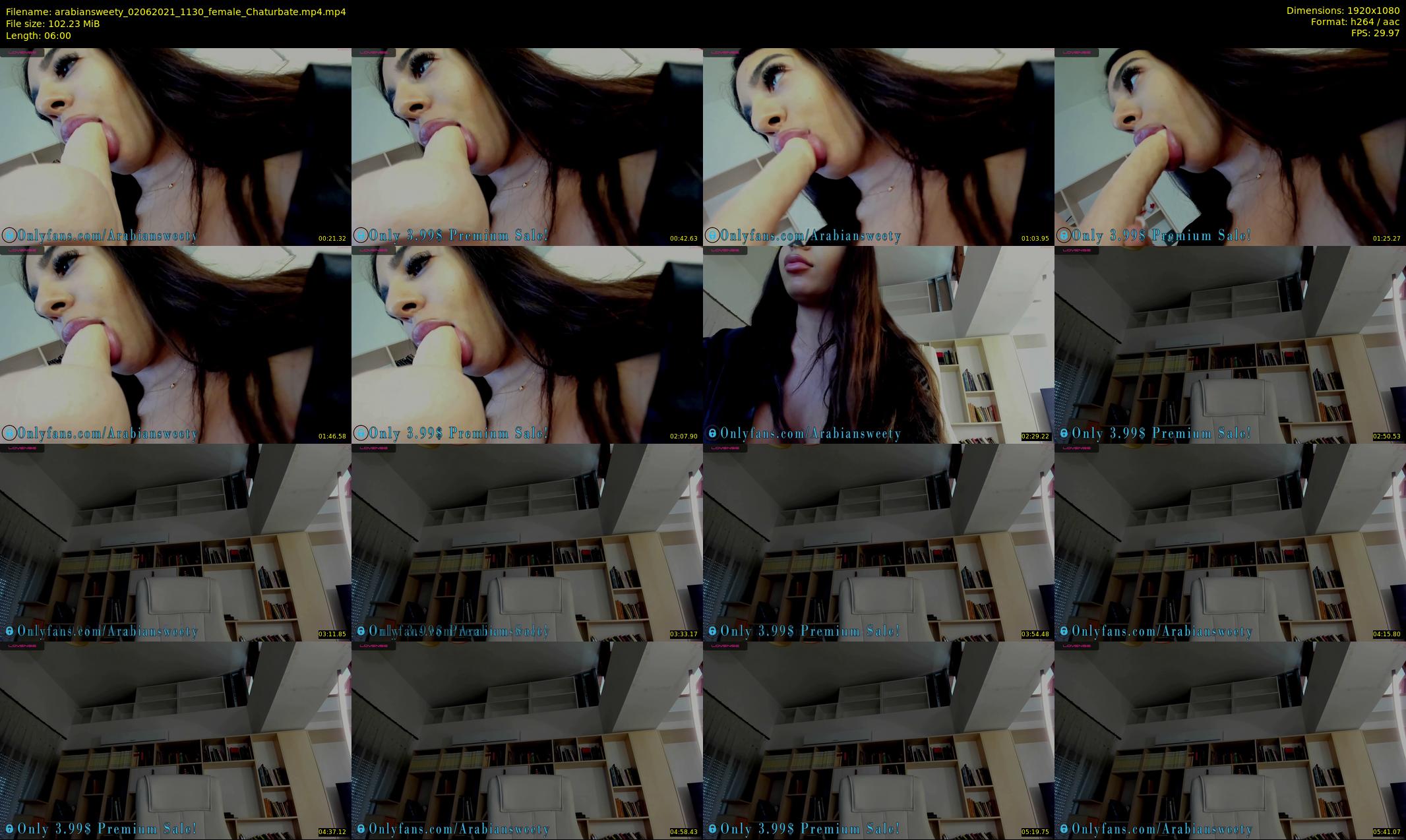 arabiansweety — 6 minute Chaturbate female cam show recording, 1080p, Jun 2, 2021