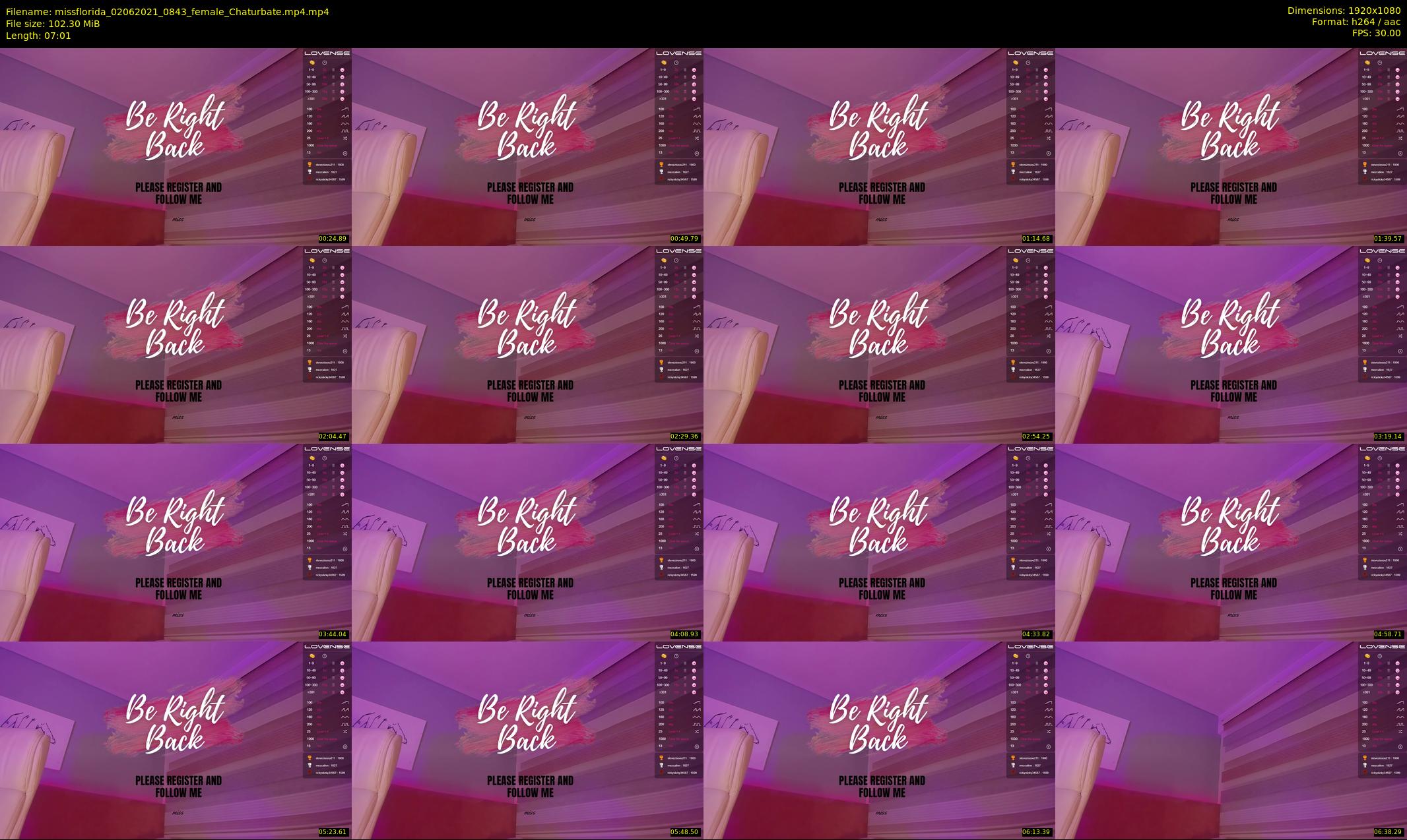 missflorida — 8 minute Chaturbate female cam show recording, 1080p, Jun 2, 2021