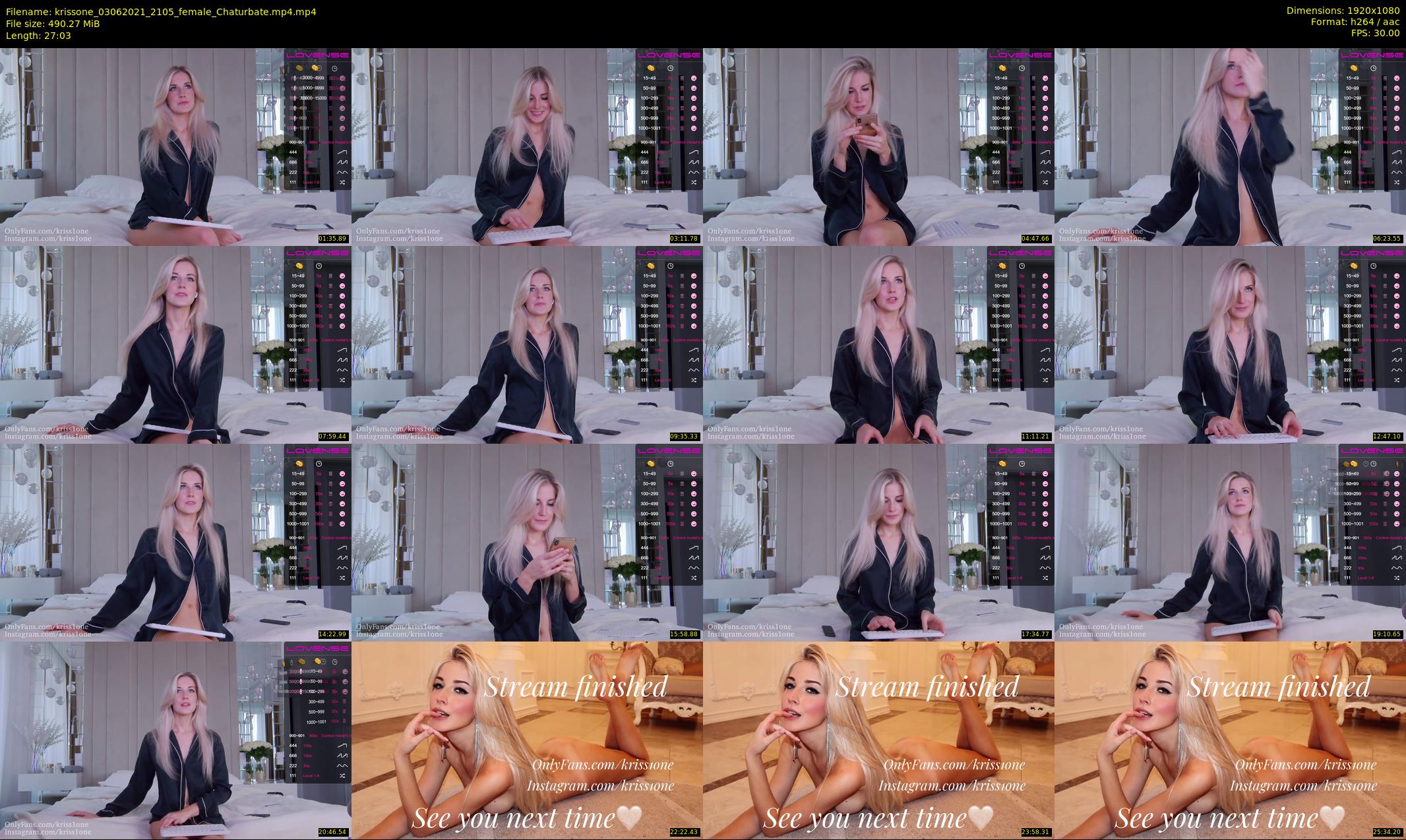 krissone — 28 minute Chaturbate female cam show recording, 1080p, Jun 3, 2021