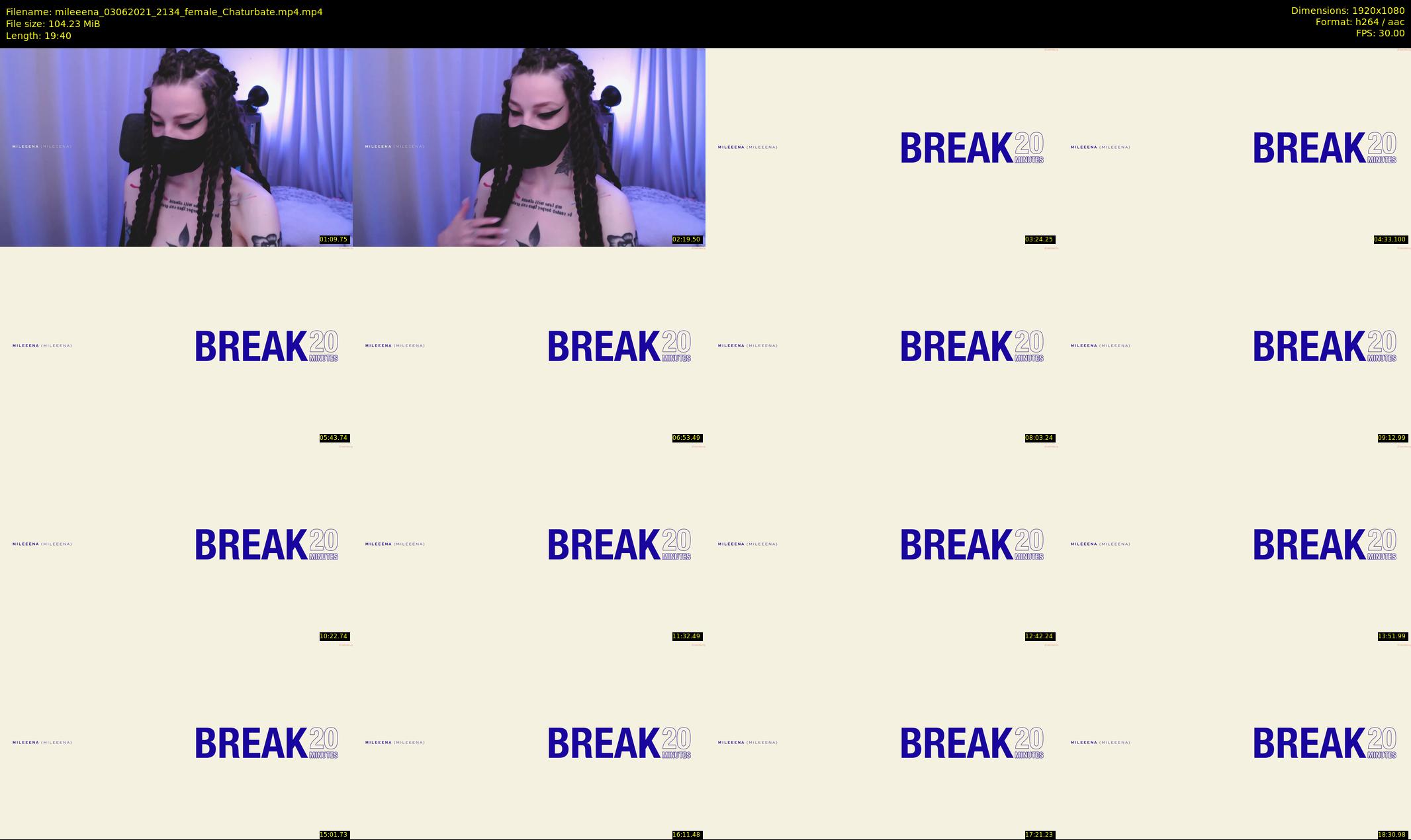 mileeena — 20 minute Chaturbate female cam show recording, 1080p, Jun 3, 2021