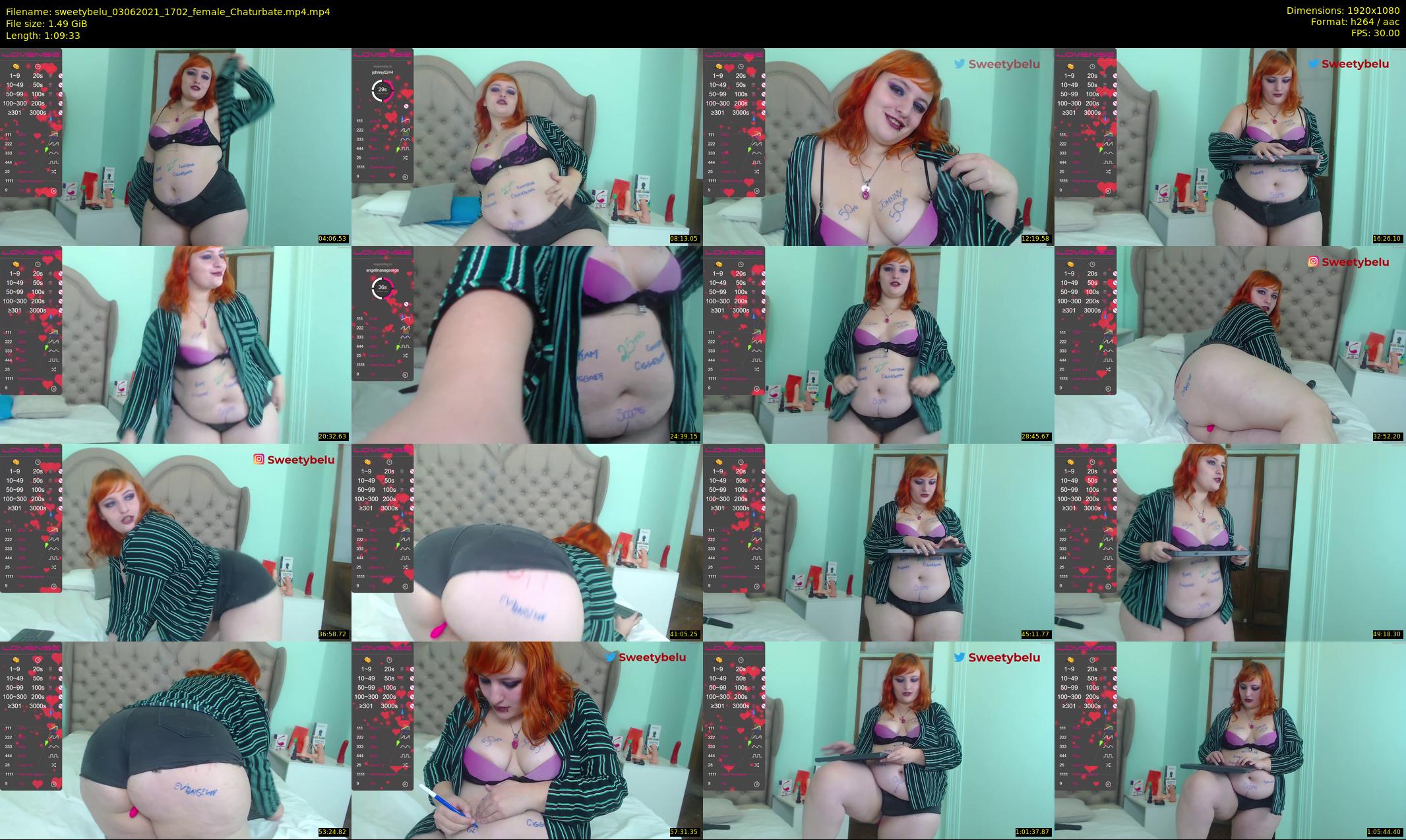 sweetybelu — 70 minute Chaturbate female cam show recording, 1080p, Jun 3, 2021
