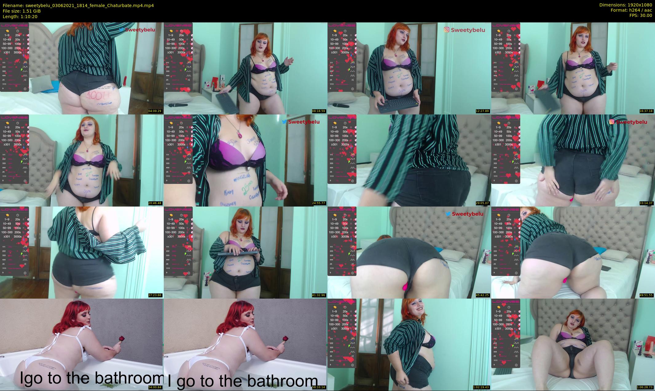 sweetybelu — 71 minute Chaturbate female cam show recording, 1080p, Jun 3, 2021