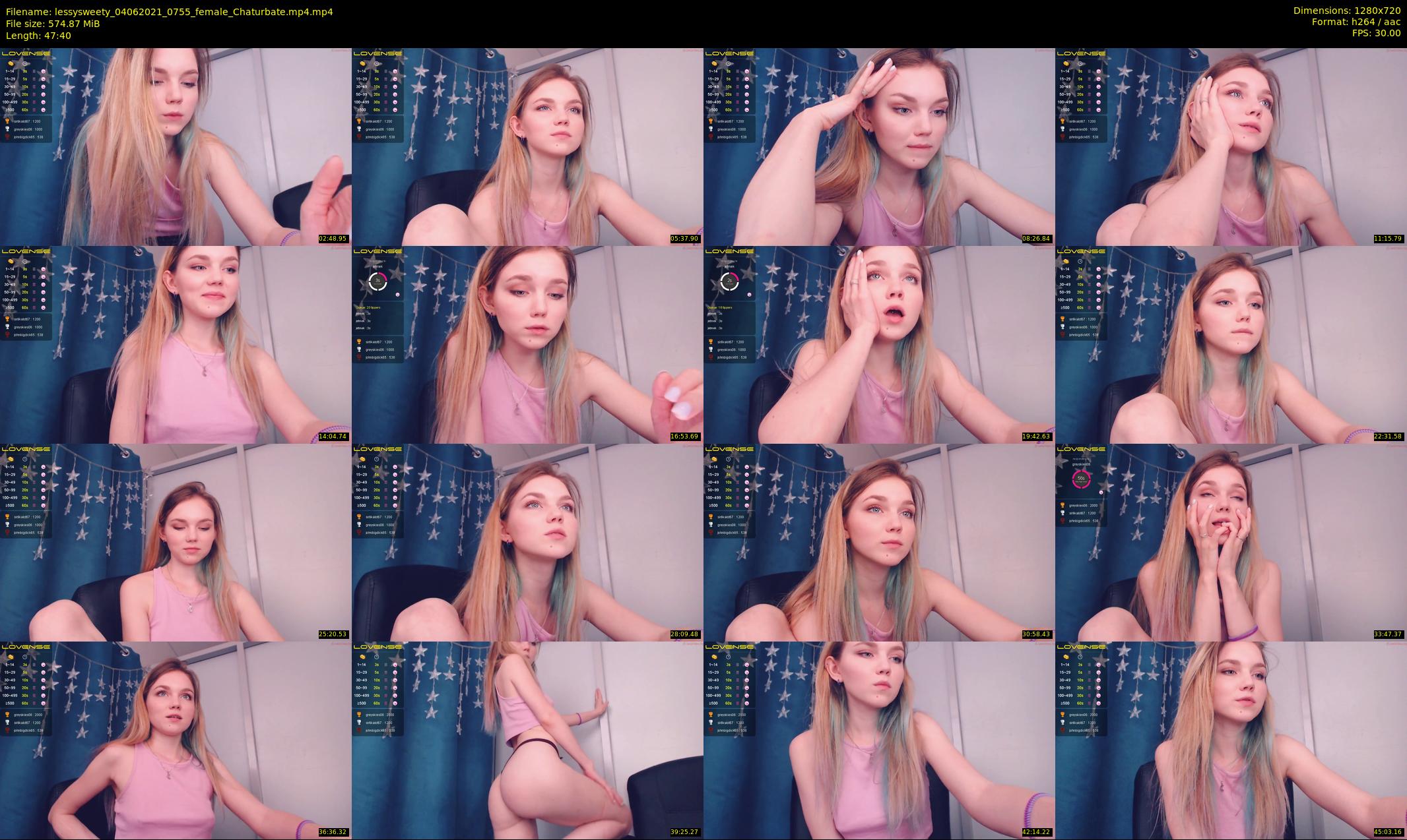 lessysweety — 48 minute Chaturbate female cam show recording, 720p, Jun 4, 2021