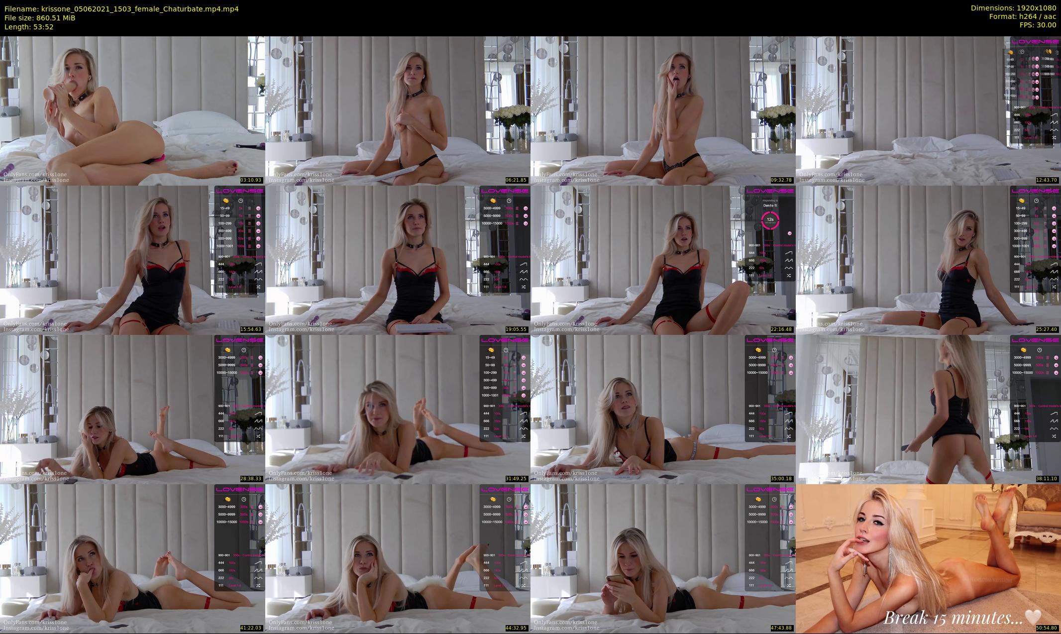 krissone — 54 minute Chaturbate female cam show recording, 1080p, Jun 5, 2021