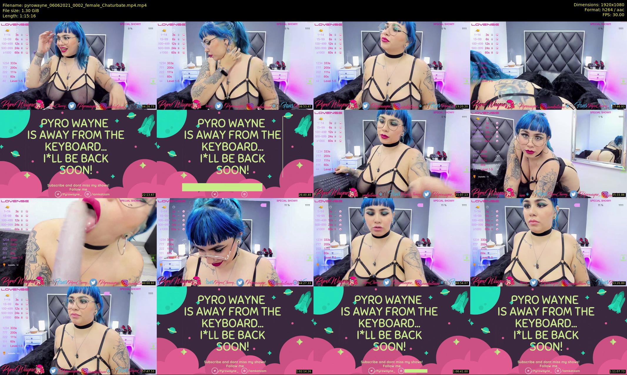 pyrowayne — 76 minute Chaturbate female cam show recording, 1080p, Jun 6, 2021