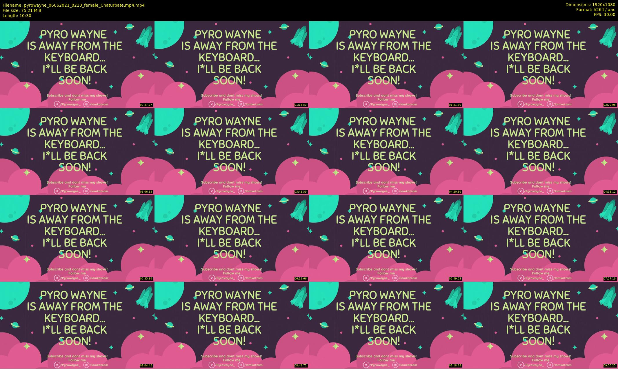 pyrowayne — 11 minute Chaturbate female cam show recording, 1080p, Jun 6, 2021