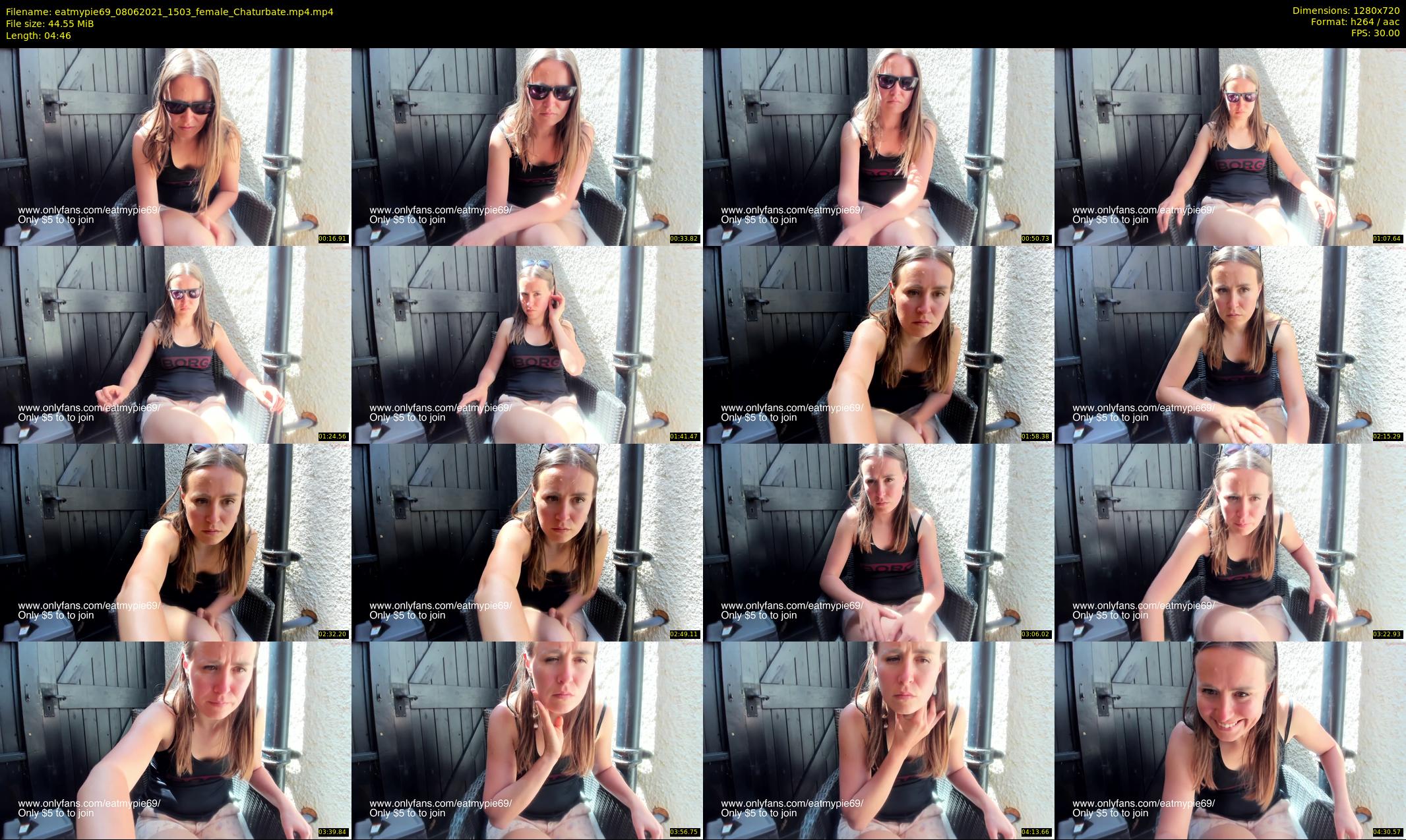 eatmypie69 — 5 minute Chaturbate female cam show recording, 720p, Jun 8, 2021
