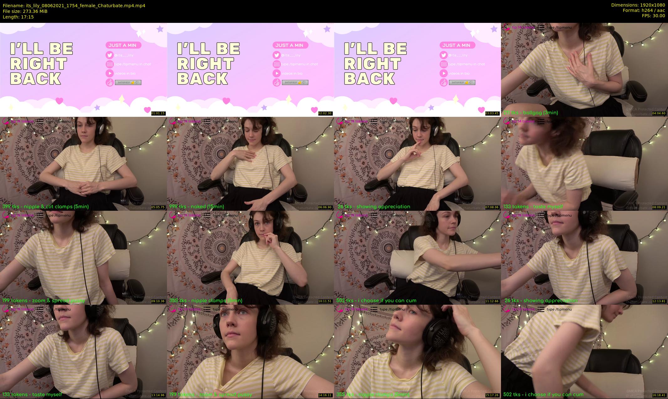 its_lily — 18 minute Chaturbate female cam show recording, 1080p, Jun 8, 2021