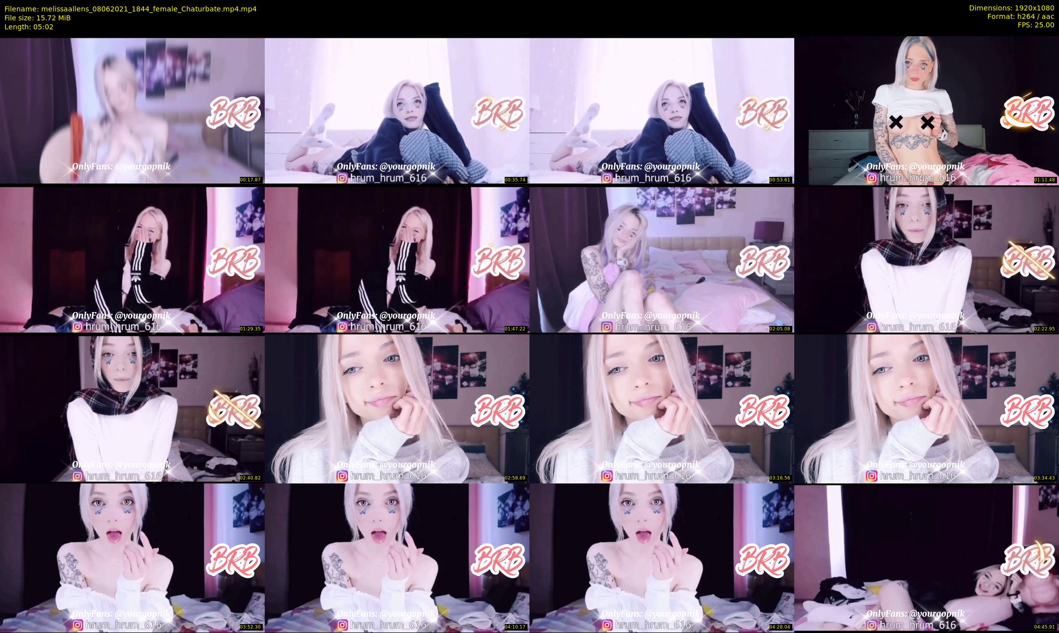 melissaallens — 6 minute Chaturbate female cam show recording, 1080p, Jun 8, 2021