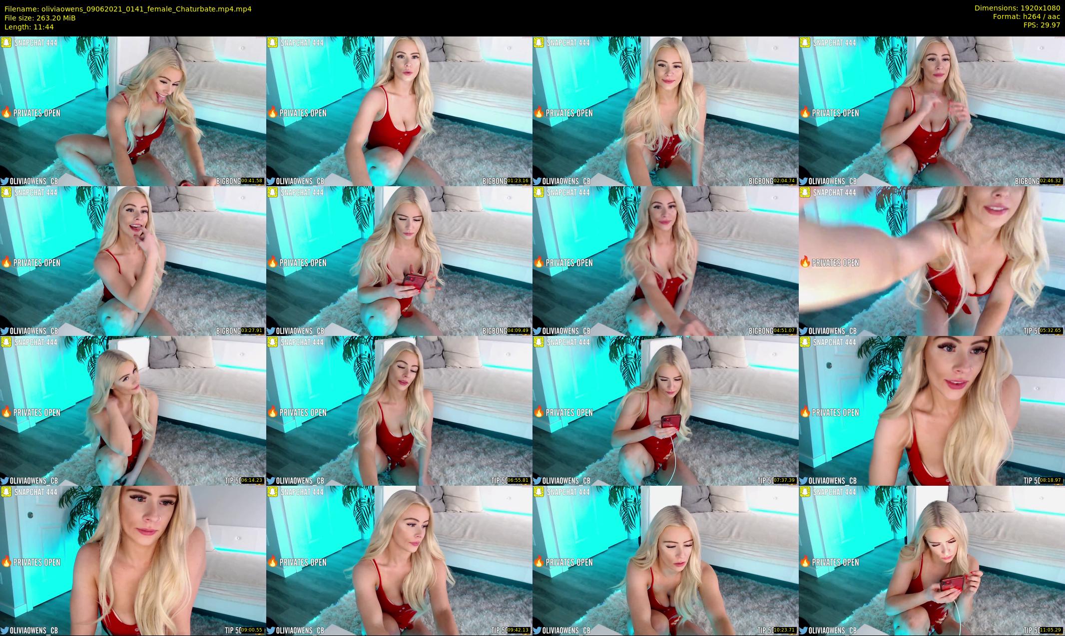 oliviaowens — 12 minute Chaturbate female cam show recording, 1080p, Jun 9, 2021