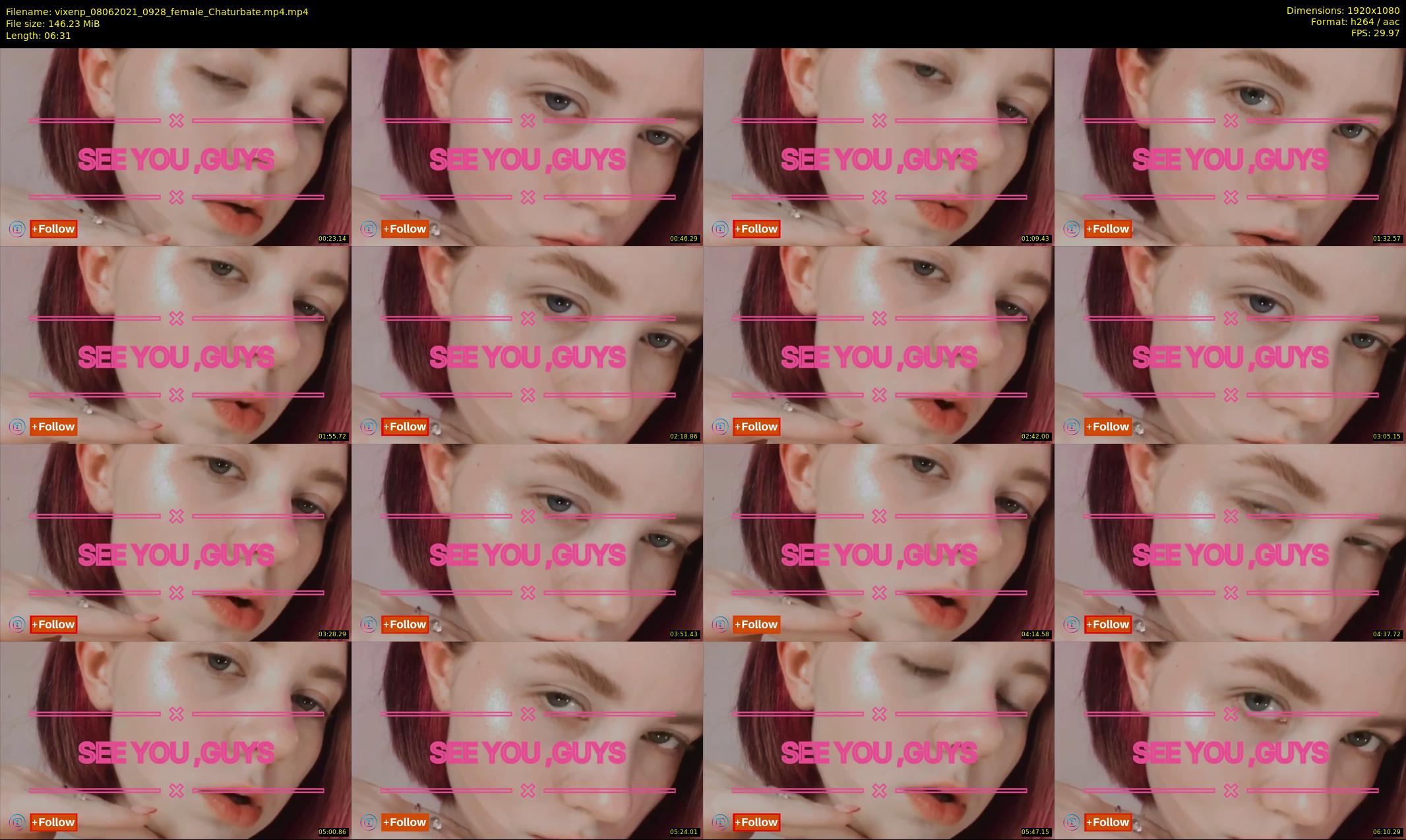 vixenp — 7 minute Chaturbate female cam show recording, 1080p, Jun 8, 2021