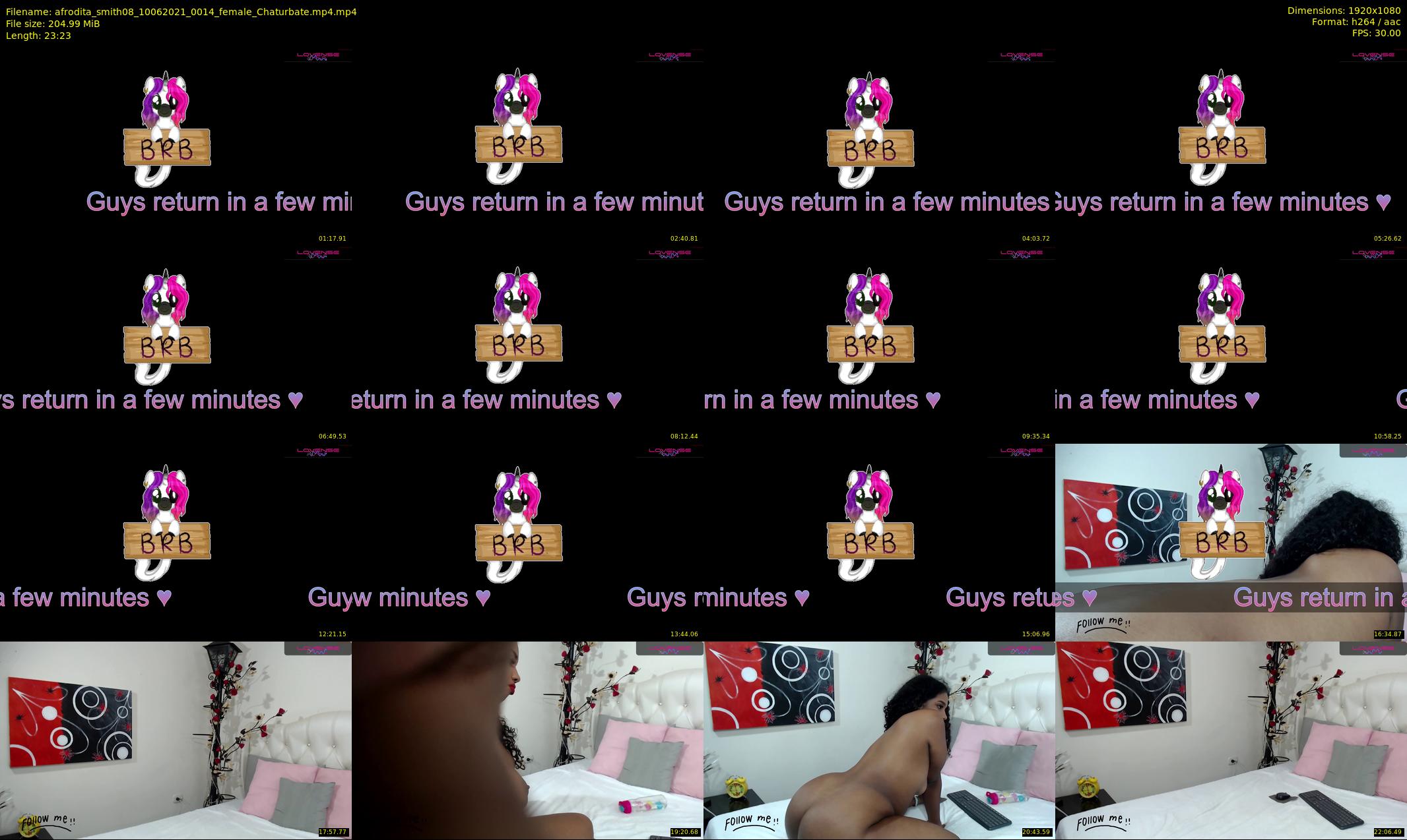 afrodita_smith08 — 24 minute Chaturbate female cam show recording, 1080p, Jun 10, 2021