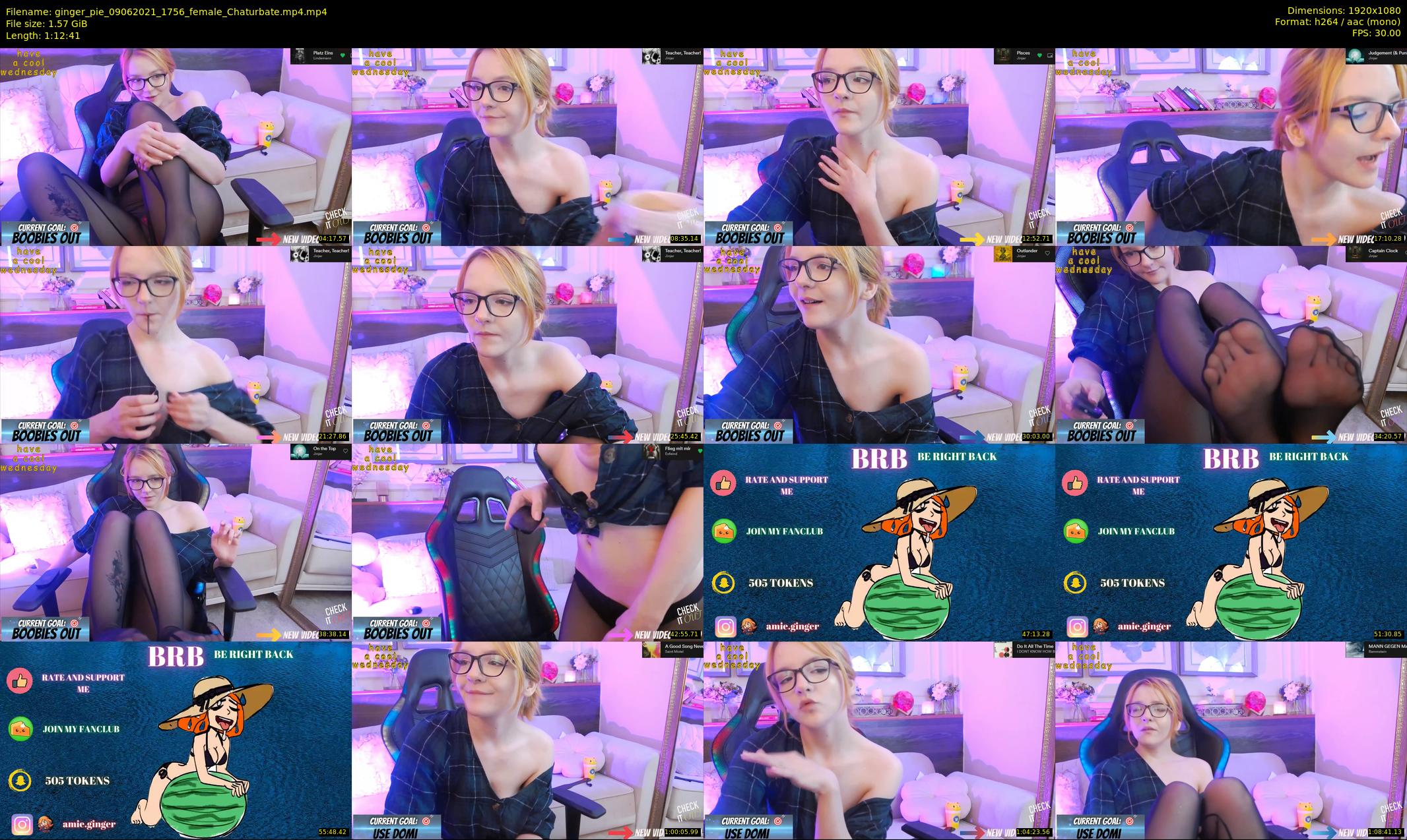 ginger_pie — 73 minute Chaturbate female cam show recording, 1080p, Jun 9, 2021