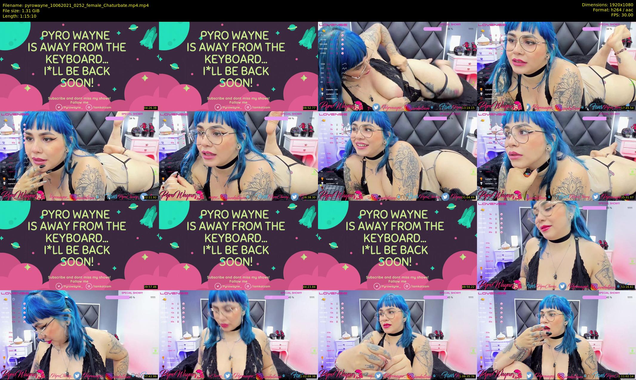 pyrowayne — 76 minute Chaturbate female cam show recording, 1080p, Jun 10, 2021