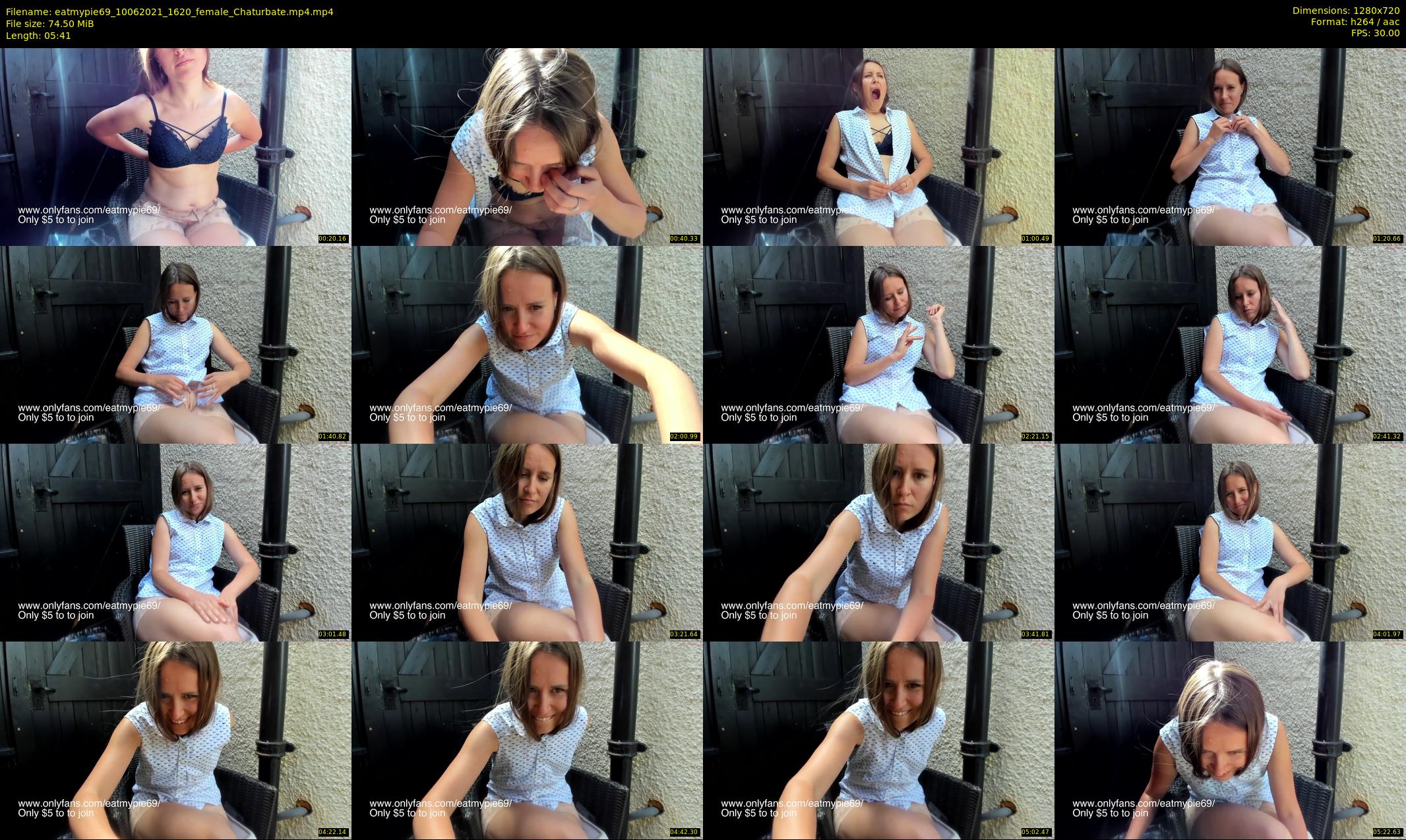 eatmypie69 — 6 minute Chaturbate female cam show recording, 720p, Jun 10, 2021