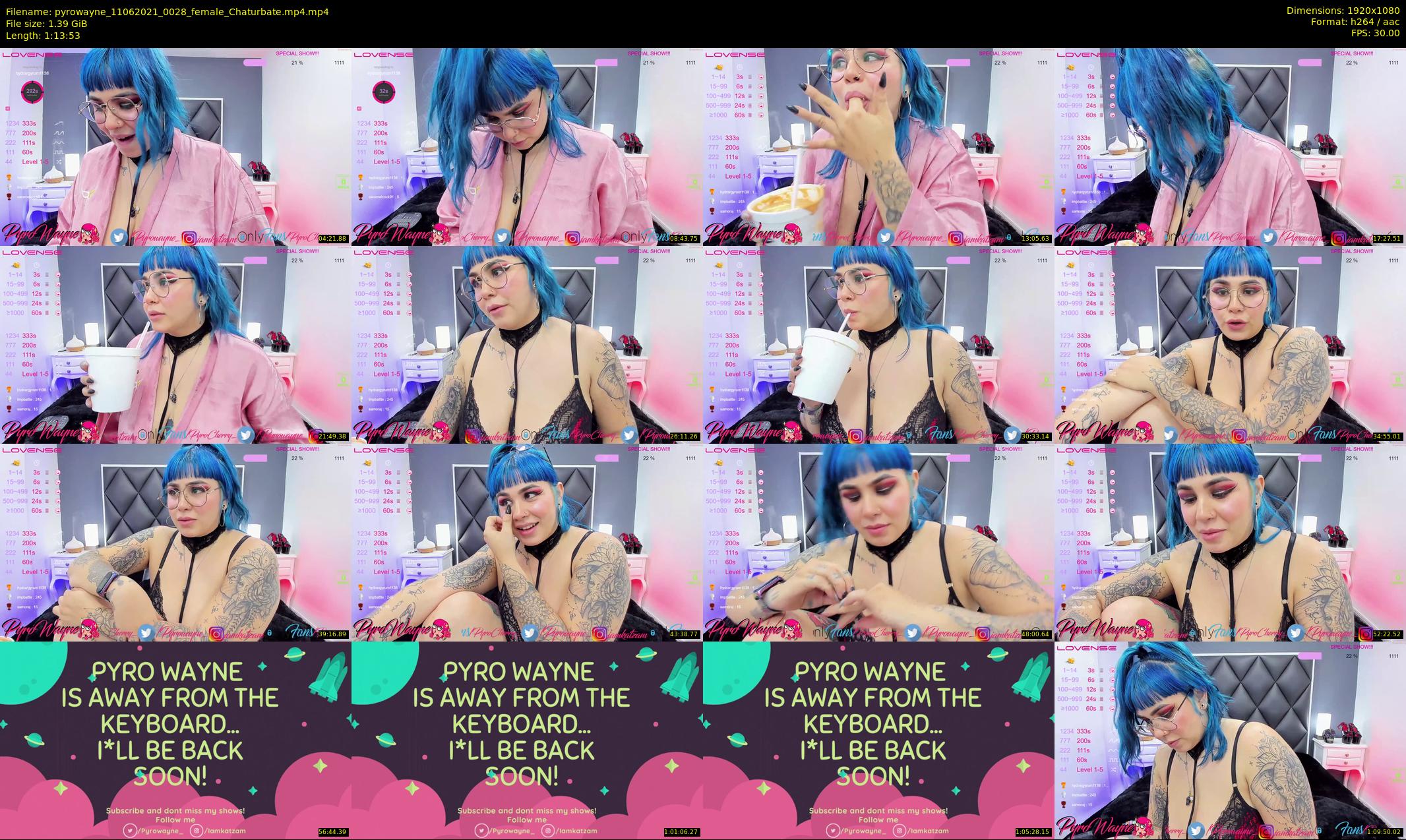 pyrowayne — 74 minute Chaturbate female cam show recording, 1080p, Jun 11, 2021