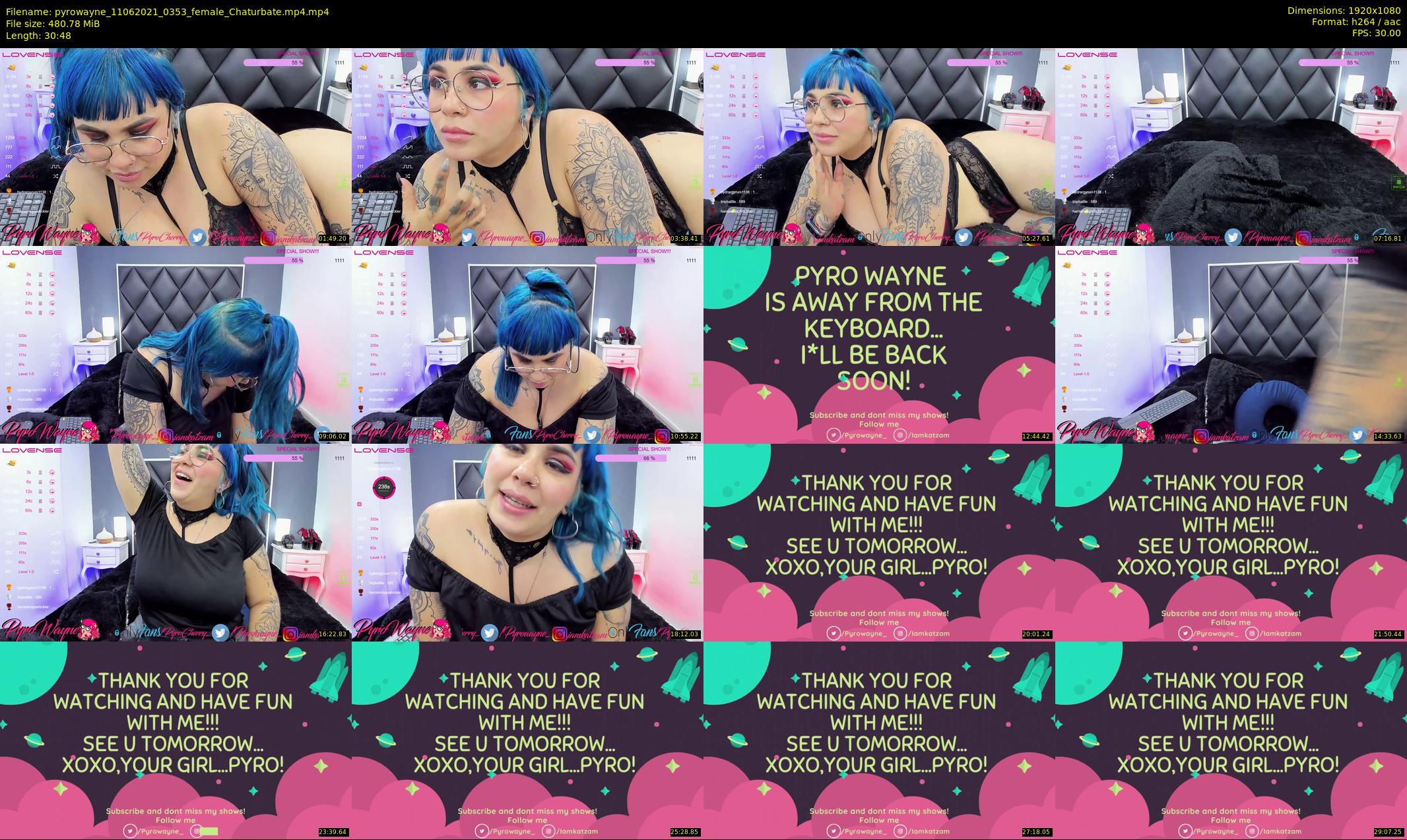 pyrowayne — 31 minute Chaturbate female cam show recording, 1080p, Jun 11, 2021