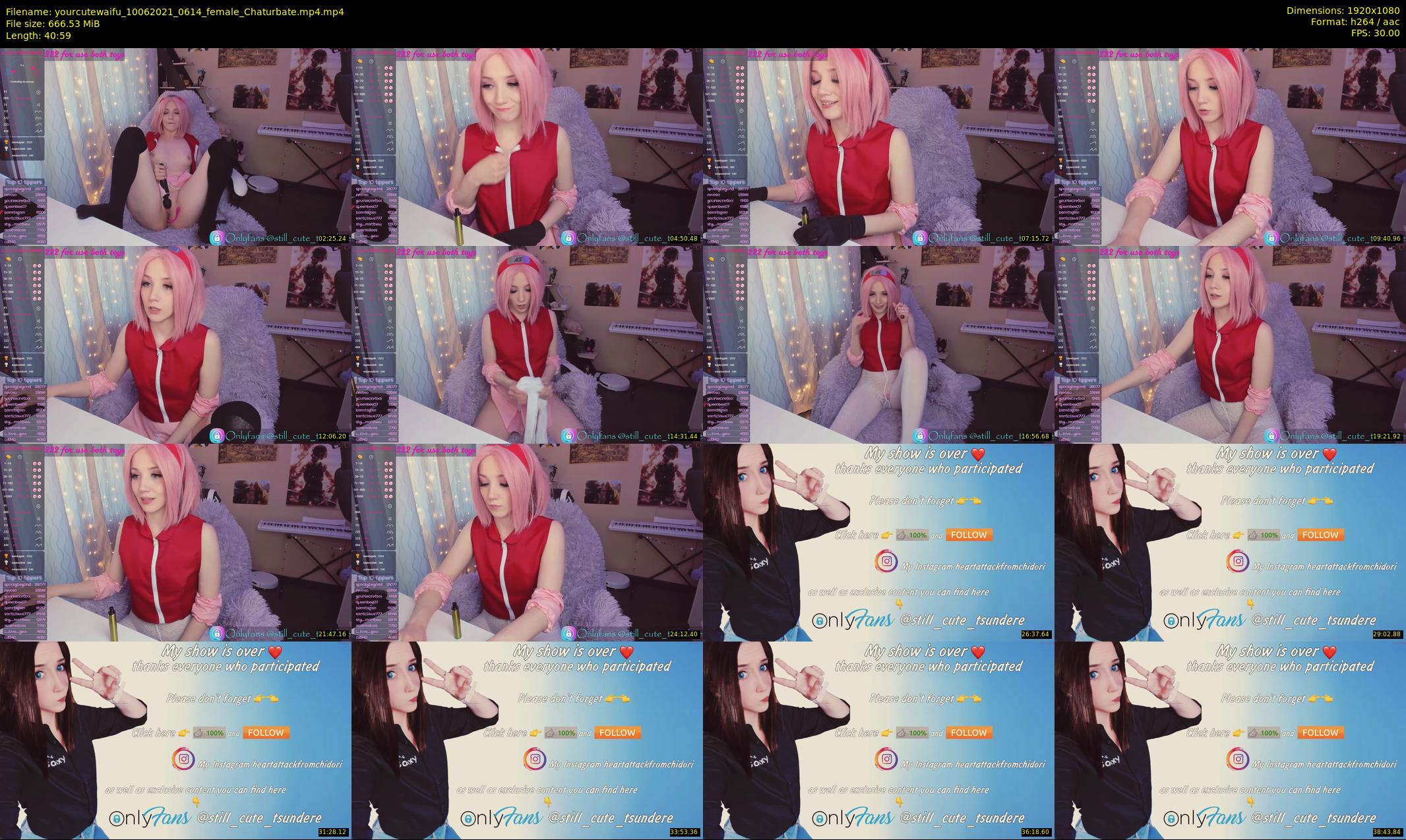yourcutewaifu — 41 minute Chaturbate female cam show recording, 1080p, Jun 10, 2021
