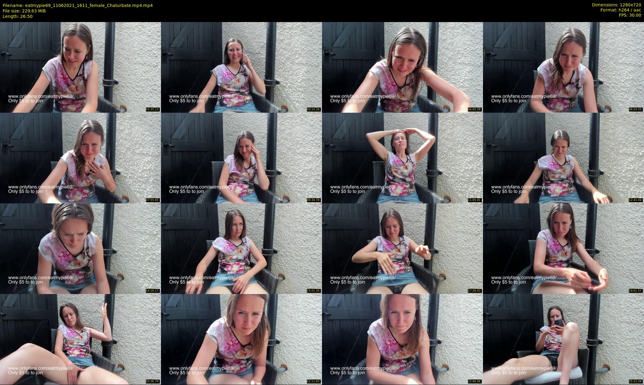 eatmypie69 — 27 minute Chaturbate female cam show recording, 720p, Jun 11, 2021