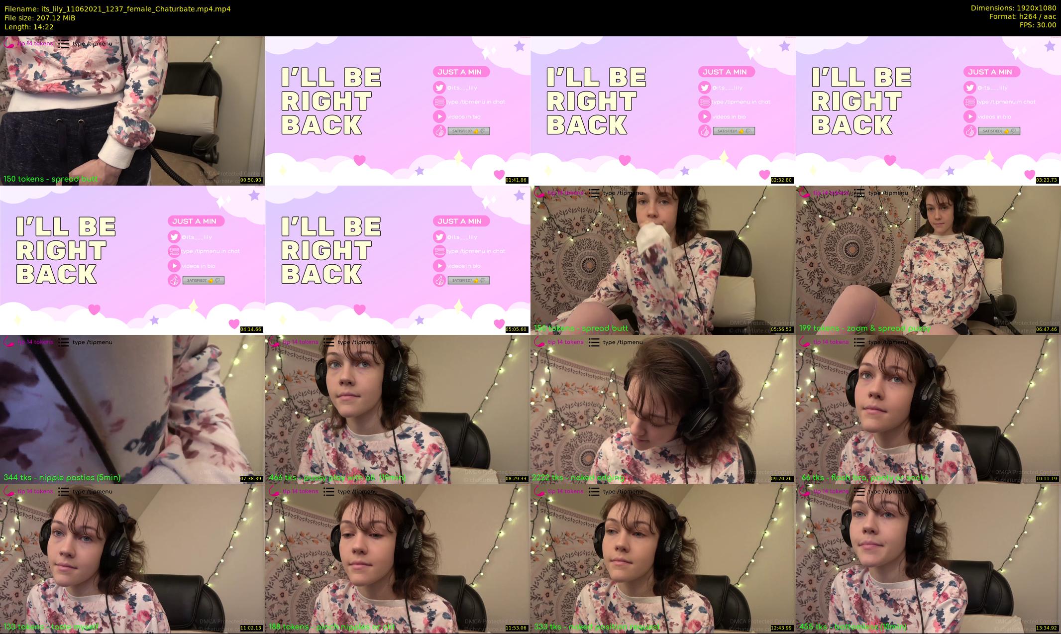 its_lily — 15 minute Chaturbate female cam show recording, 1080p, Jun 11, 2021