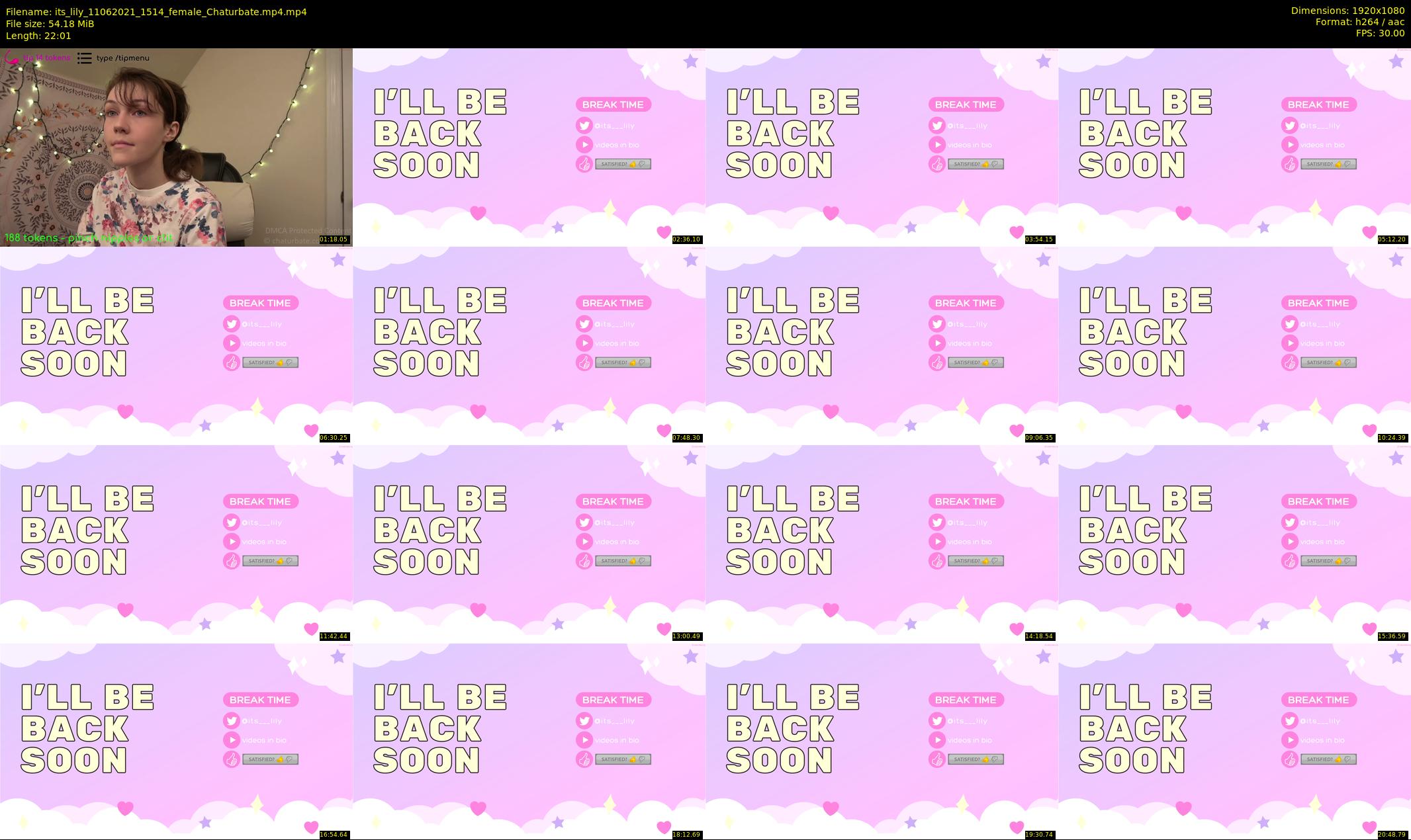 its_lily — 23 minute Chaturbate female cam show recording, 1080p, Jun 11, 2021