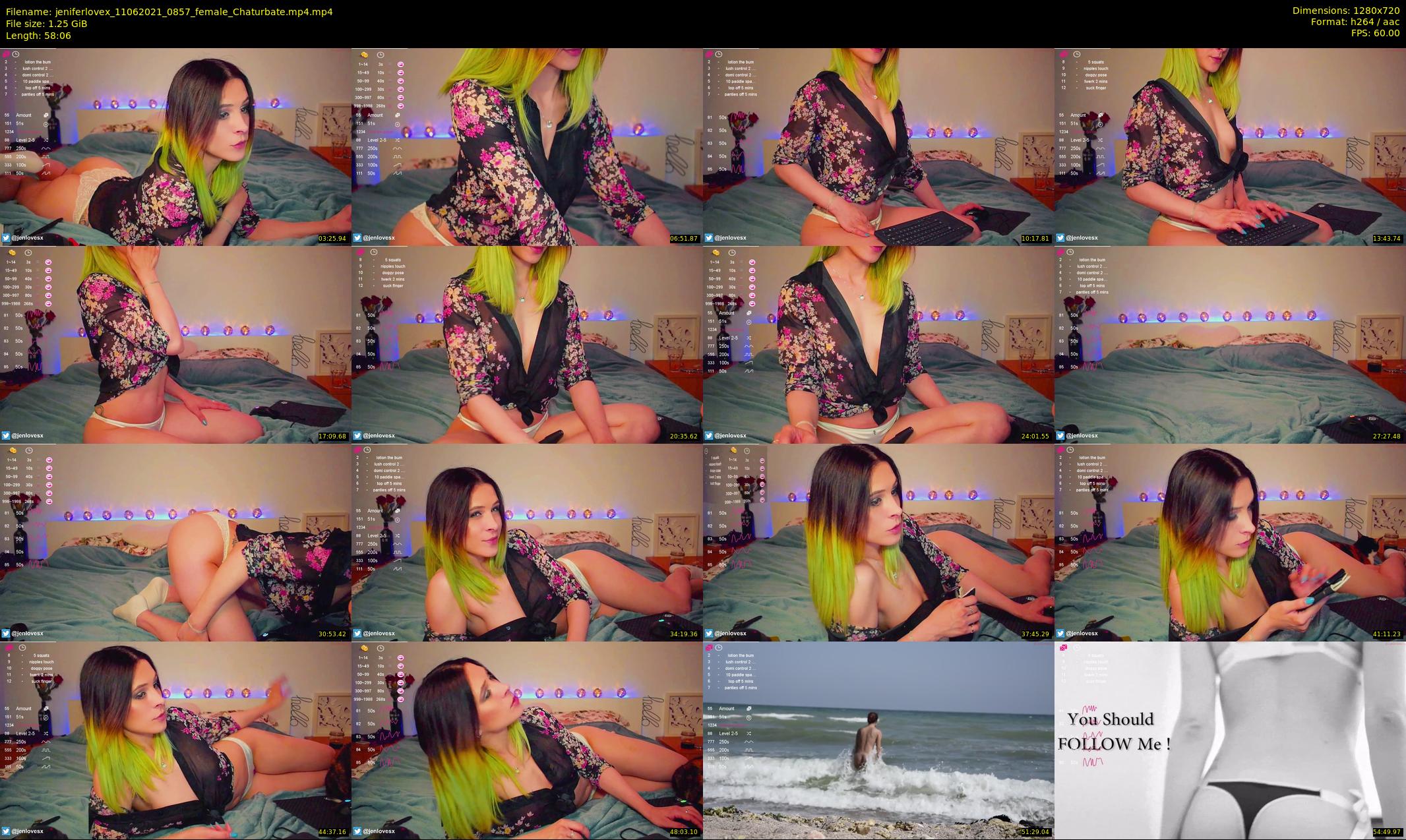jeniferlovex — 59 minute Chaturbate female cam show recording, 720p, Jun 11, 2021