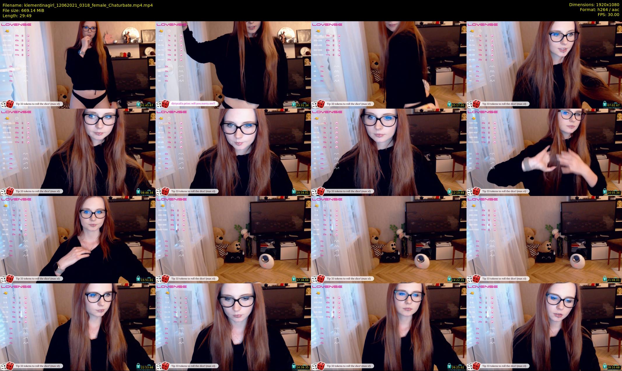 klementinagirl — 30 minute Chaturbate female cam show recording, 1080p, Jun 12, 2021