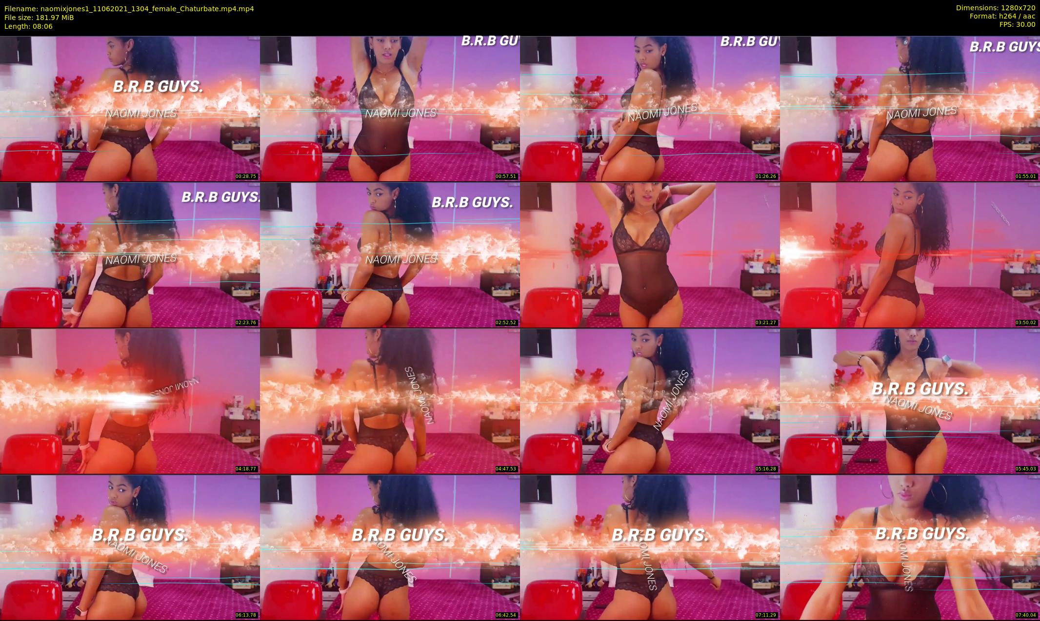 naomixjones1 — 9 minute Chaturbate female cam show recording, 720p, Jun 11, 2021