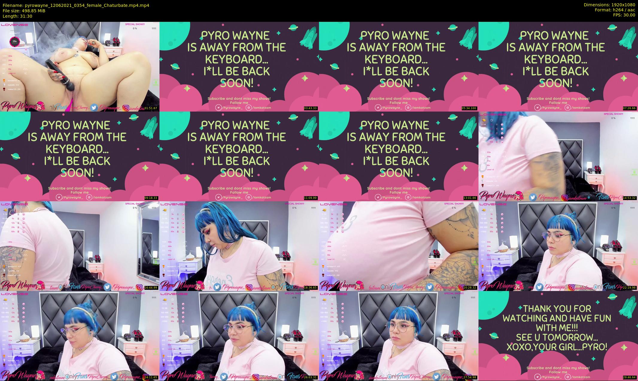 pyrowayne — 32 minute Chaturbate female cam show recording, 1080p, Jun 12, 2021