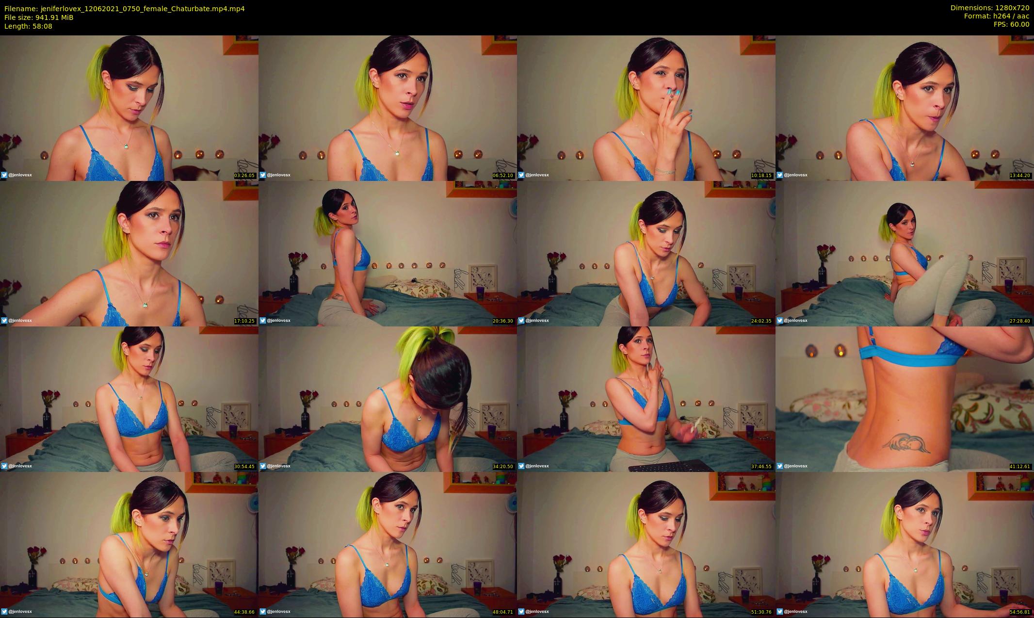 jeniferlovex — 59 minute Chaturbate female cam show recording, 720p, Jun 12, 2021