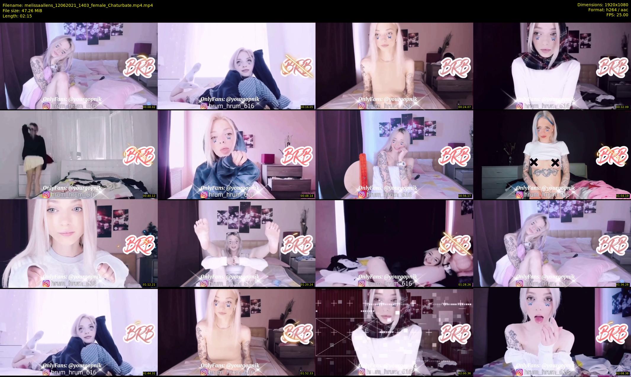 melissaallens — 3 minute Chaturbate female cam show recording, 1080p, Jun 12, 2021