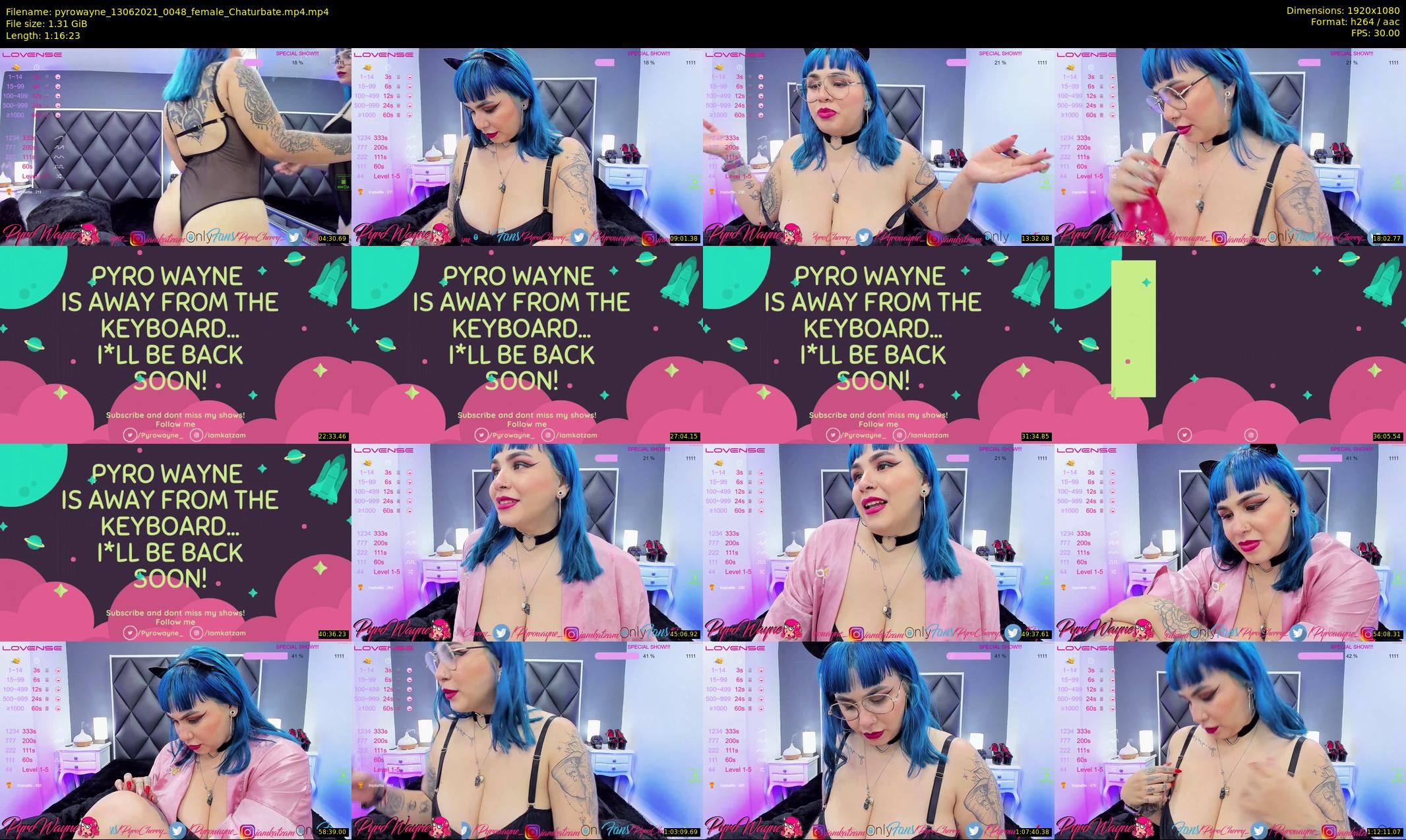 pyrowayne — 77 minute Chaturbate female cam show recording, 1080p, Jun 13, 2021