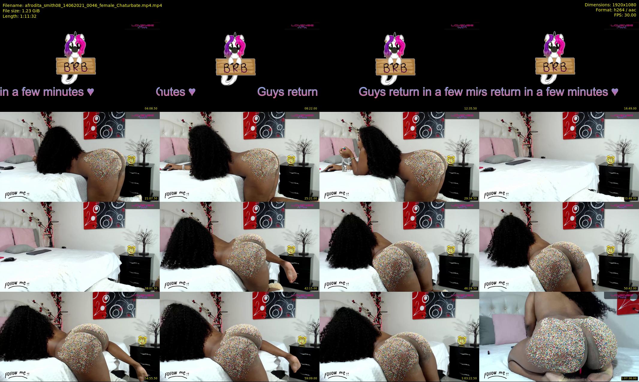 afrodita_smith08 — 72 minute Chaturbate female cam show recording, 1080p, Jun 14, 2021