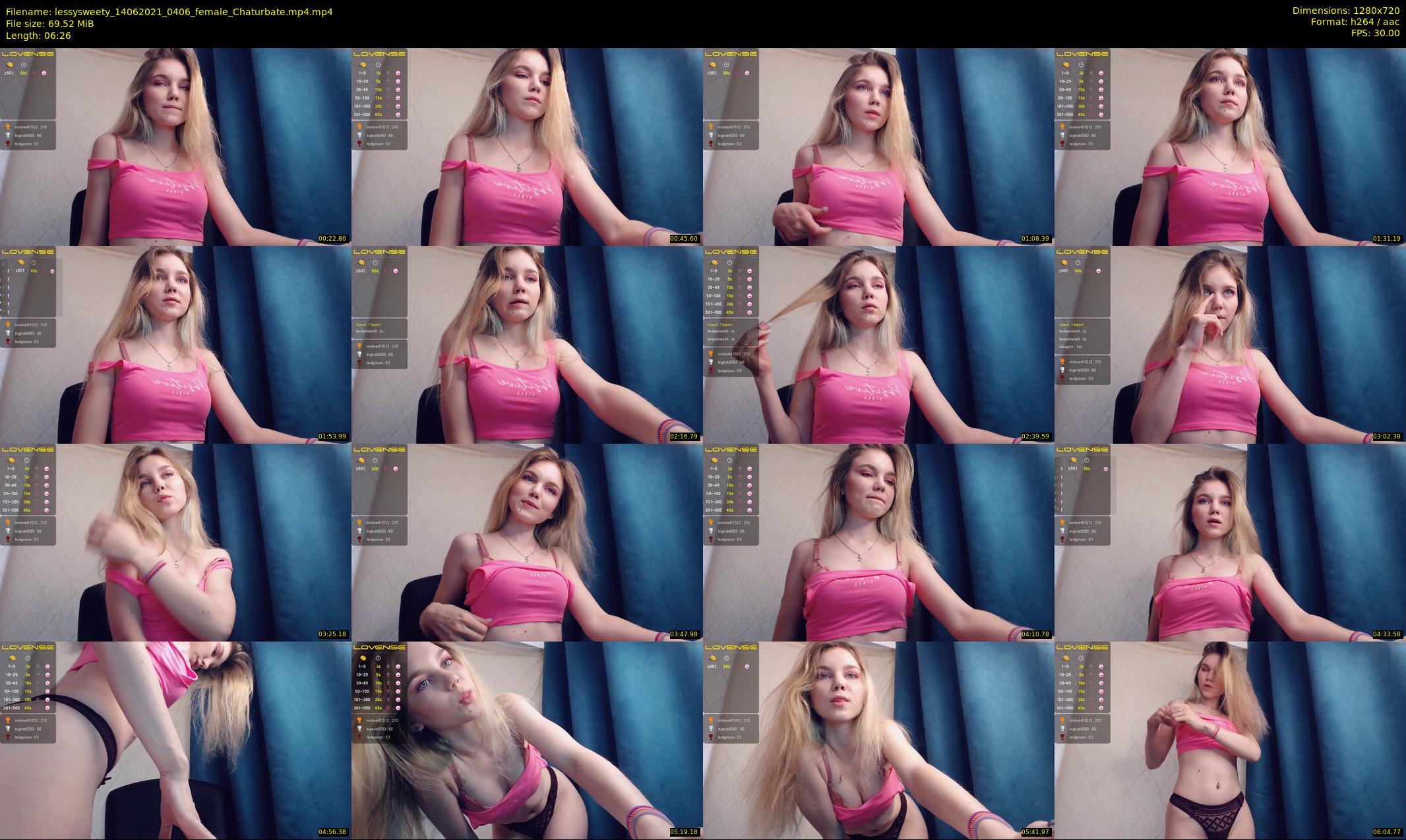 lessysweety — 7 minute Chaturbate female cam show recording, 720p, Jun 14, 2021
