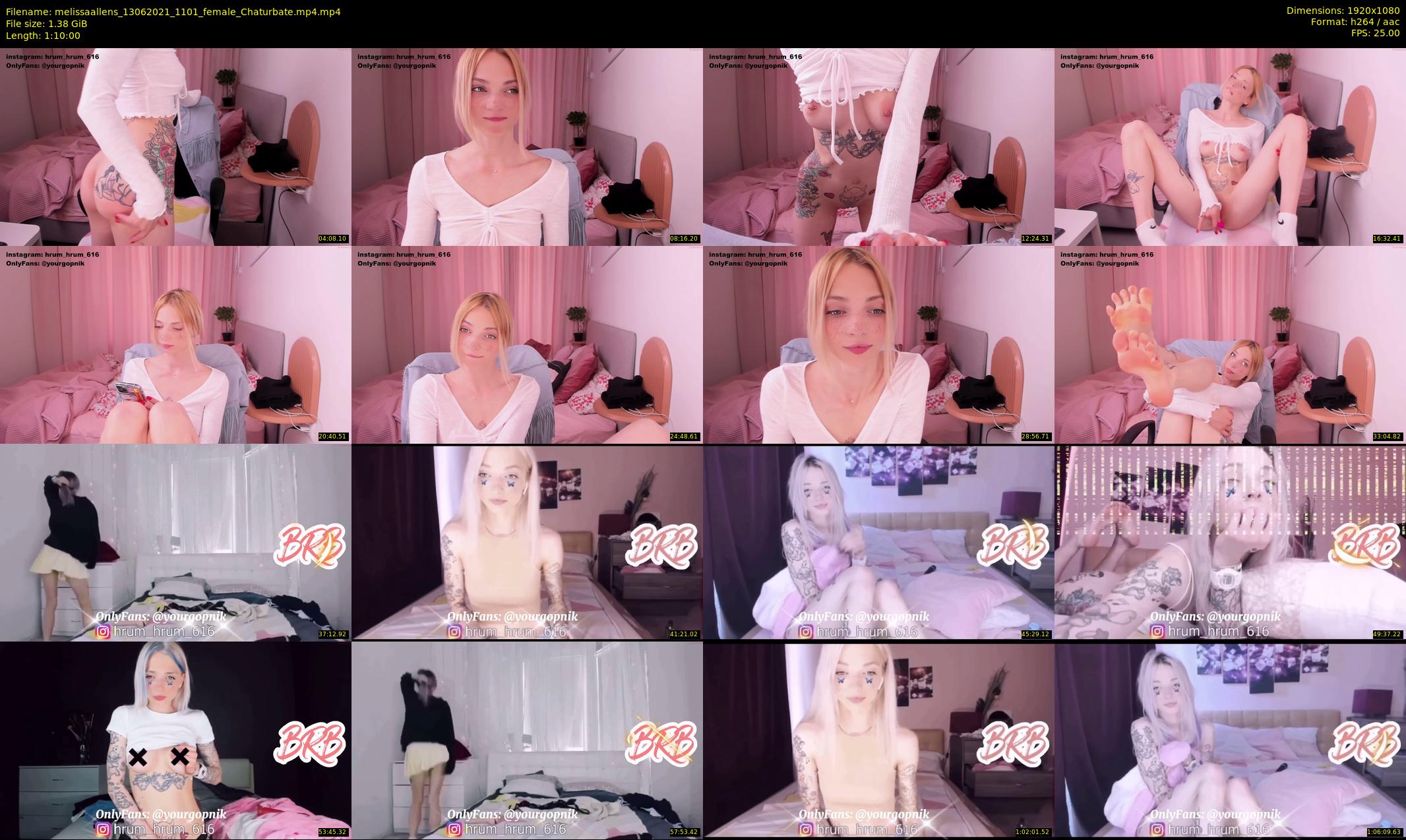 melissaallens — 70 minute Chaturbate female cam show recording, 1080p, Jun 13, 2021