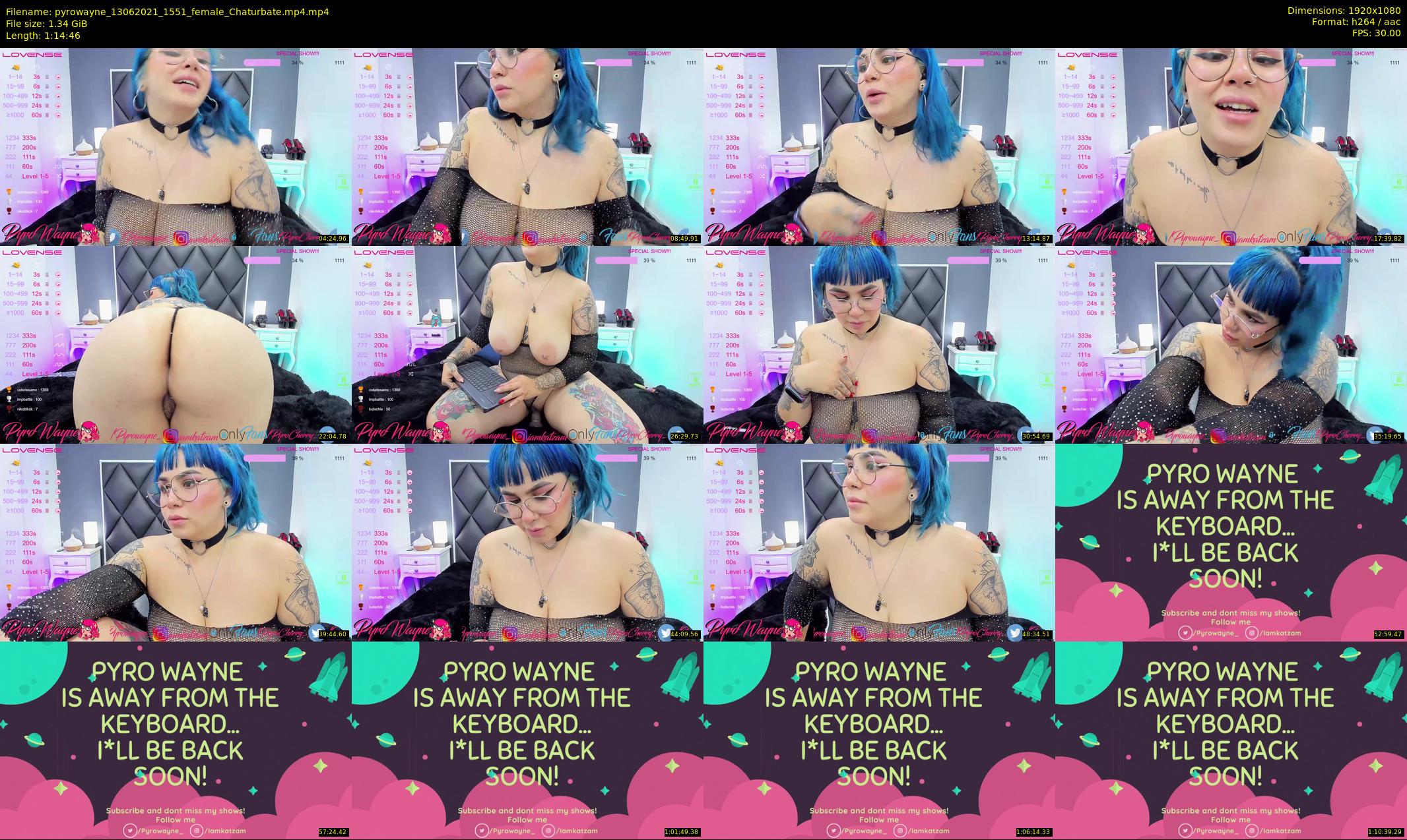 pyrowayne — 75 minute Chaturbate female cam show recording, 1080p, Jun 13, 2021