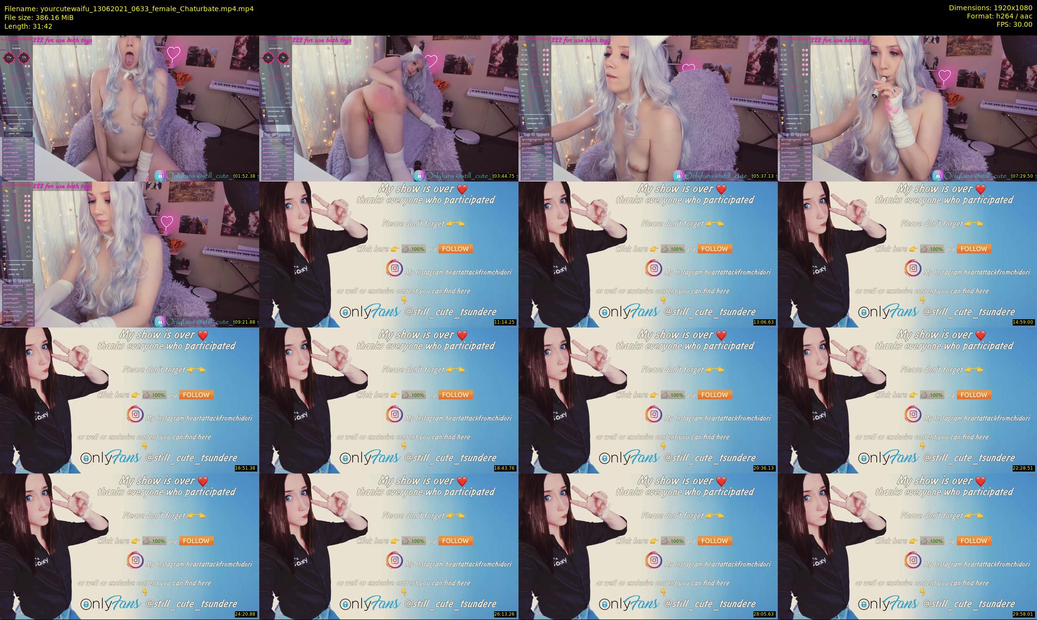 yourcutewaifu — 32 minute Chaturbate female cam show recording, 1080p, Jun 13, 2021