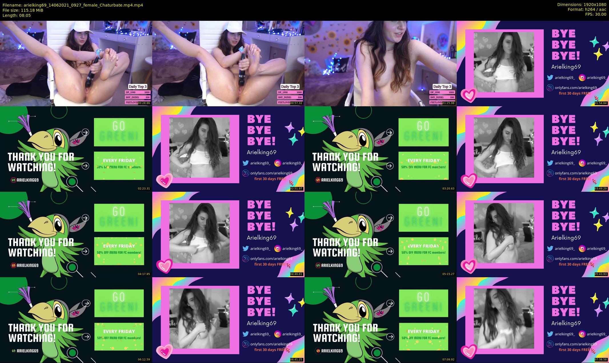 arielking69 — 9 minute Chaturbate female cam show recording, 1080p, Jun 14, 2021