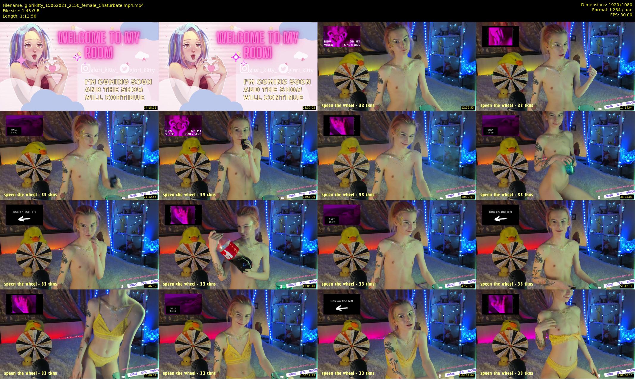 glorikitty — 73 minute Chaturbate female cam show recording, 1080p, Jun 15, 2021